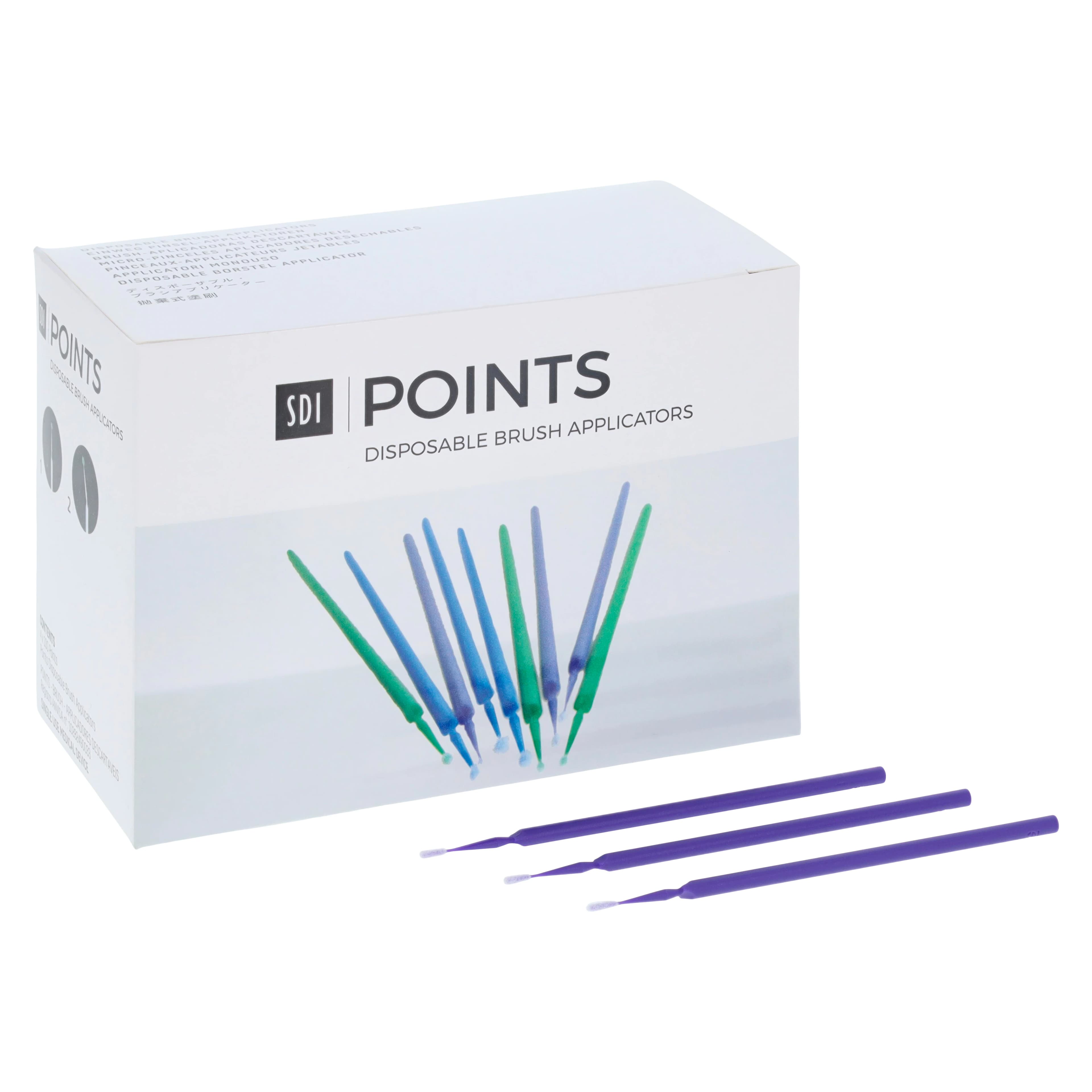 SDI Points Disposable Brush Applicators, Superfine, Purple, Bendable, 400/Pk, 8100122 thumbnail 2