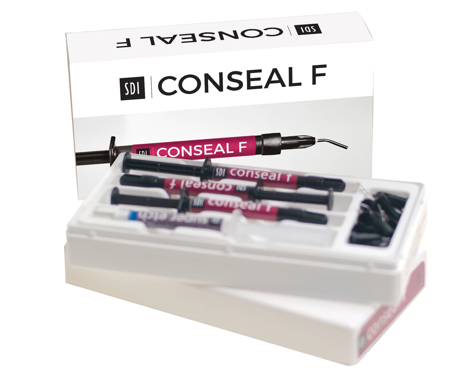 SDI Conseal F Pit & Fissure Sealant Intro Syringe Kit, Light-Cured, Opaque White, 3 x 1g Syringes, 7850012 - Conseal F Pit & Fissure Sealant Intro Kit - Image 1
