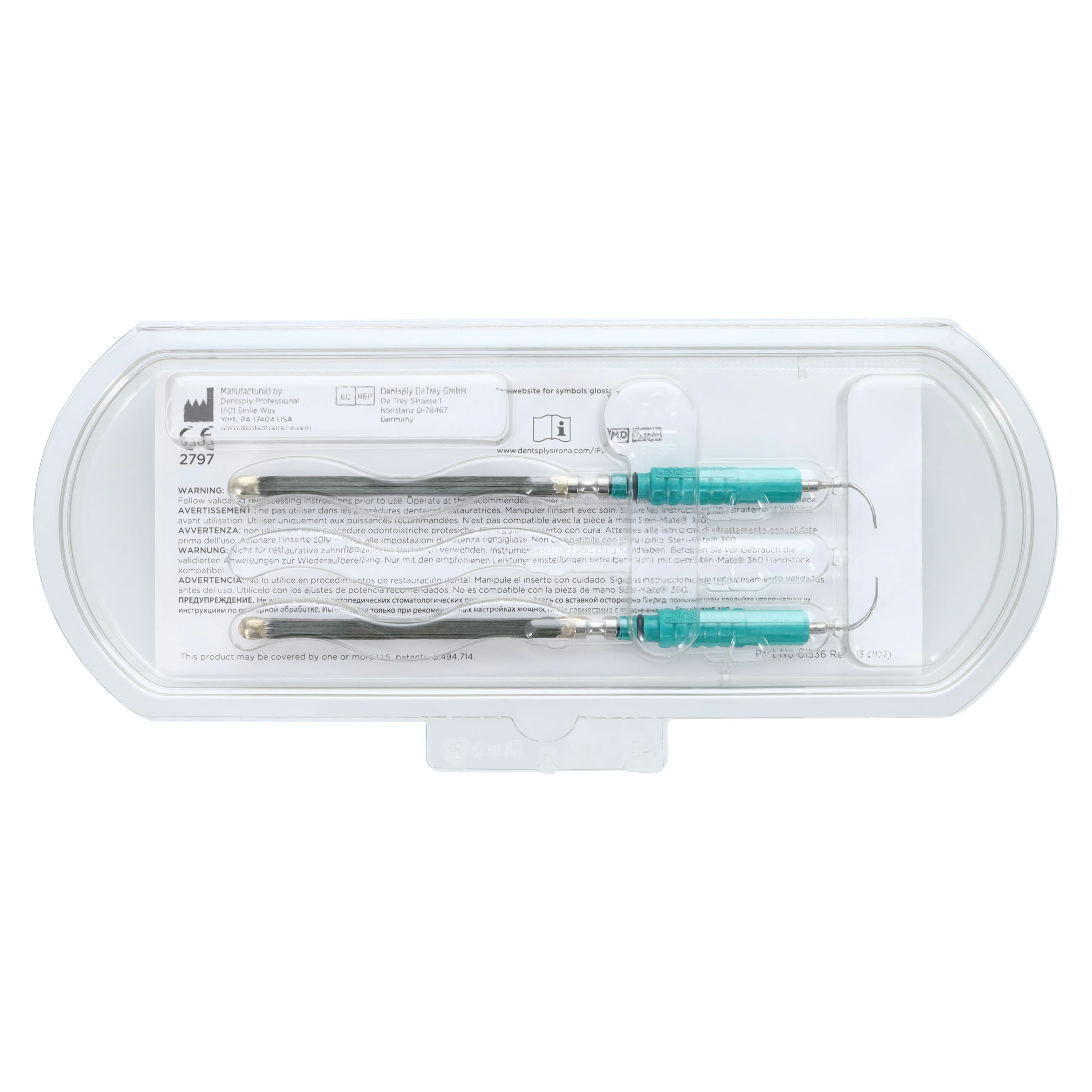 Cavitron FSI-SLI Focused Spray Slimline Ultrasonic Insert, 30 kHz, Left & Right, Dark Green Grip, 2/Pkg, 80401 - Cavitron® FSI® Focused Spray Slimline® 10L/10R Classic Grip Insert FSI-SLI (10L/10R) 30 kHz Pkg/2 - Image 1