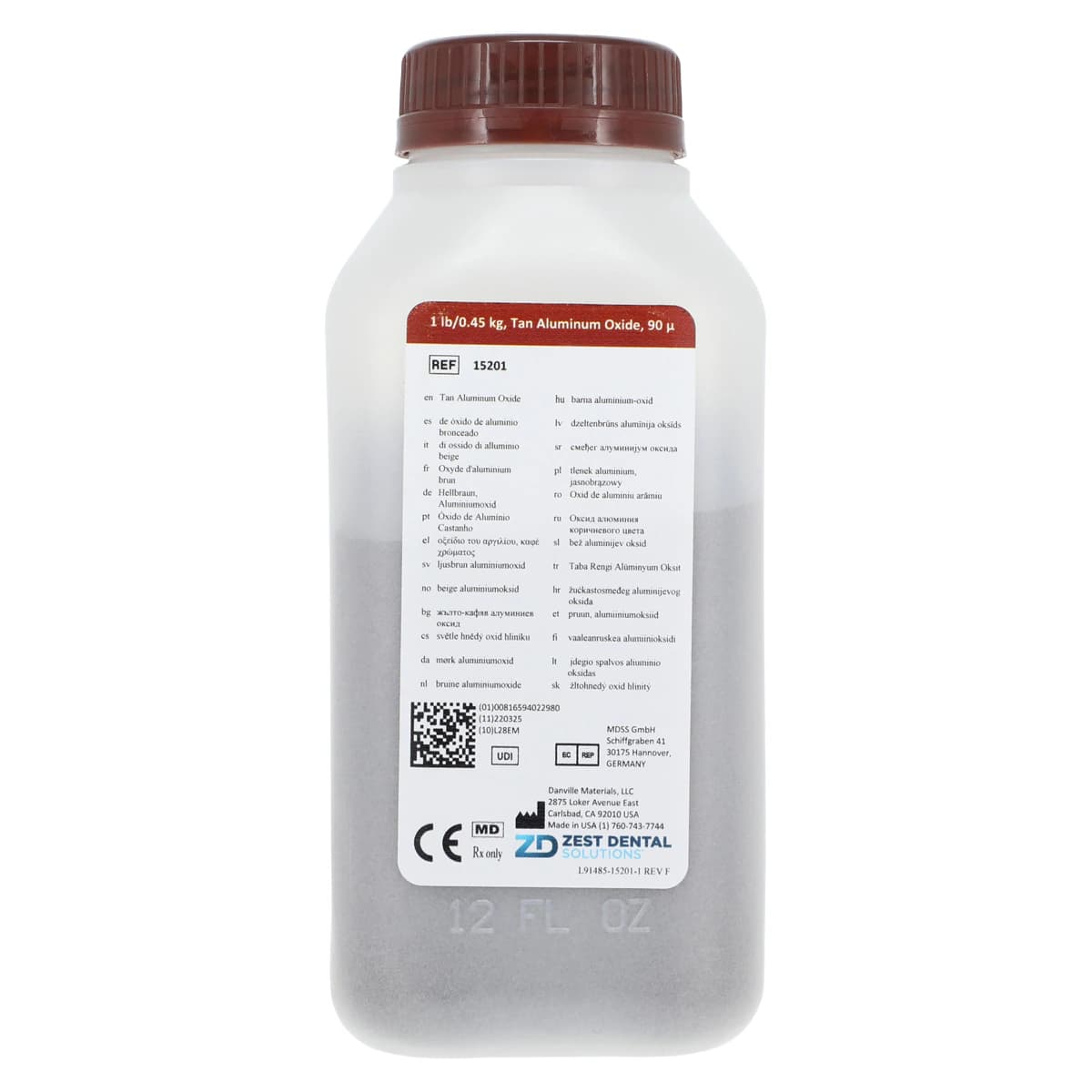 Danville Aluminum Oxide, 90 Micron, Tan, 1 lb, 15201 - Aluminum Oxide - 90 Micron - 1 lb Tan - Image 1