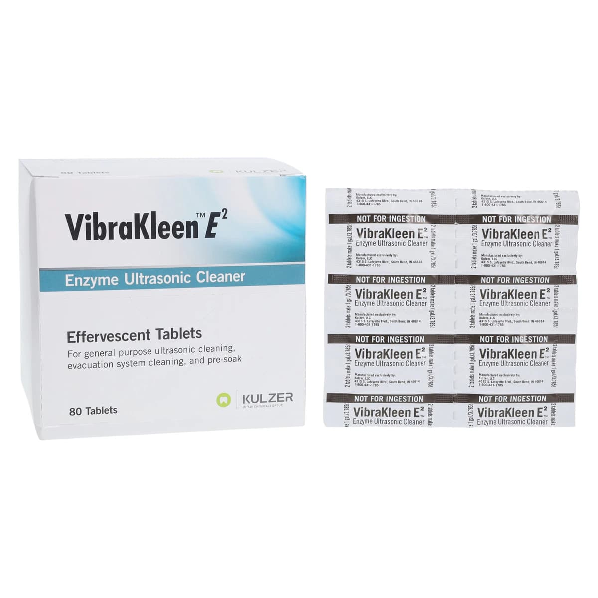 VibraKleen E2 Enzymatic Ultrasonic Cleaning Tablets, Mint Scent, 80/Box, 50037101 thumbnail 2