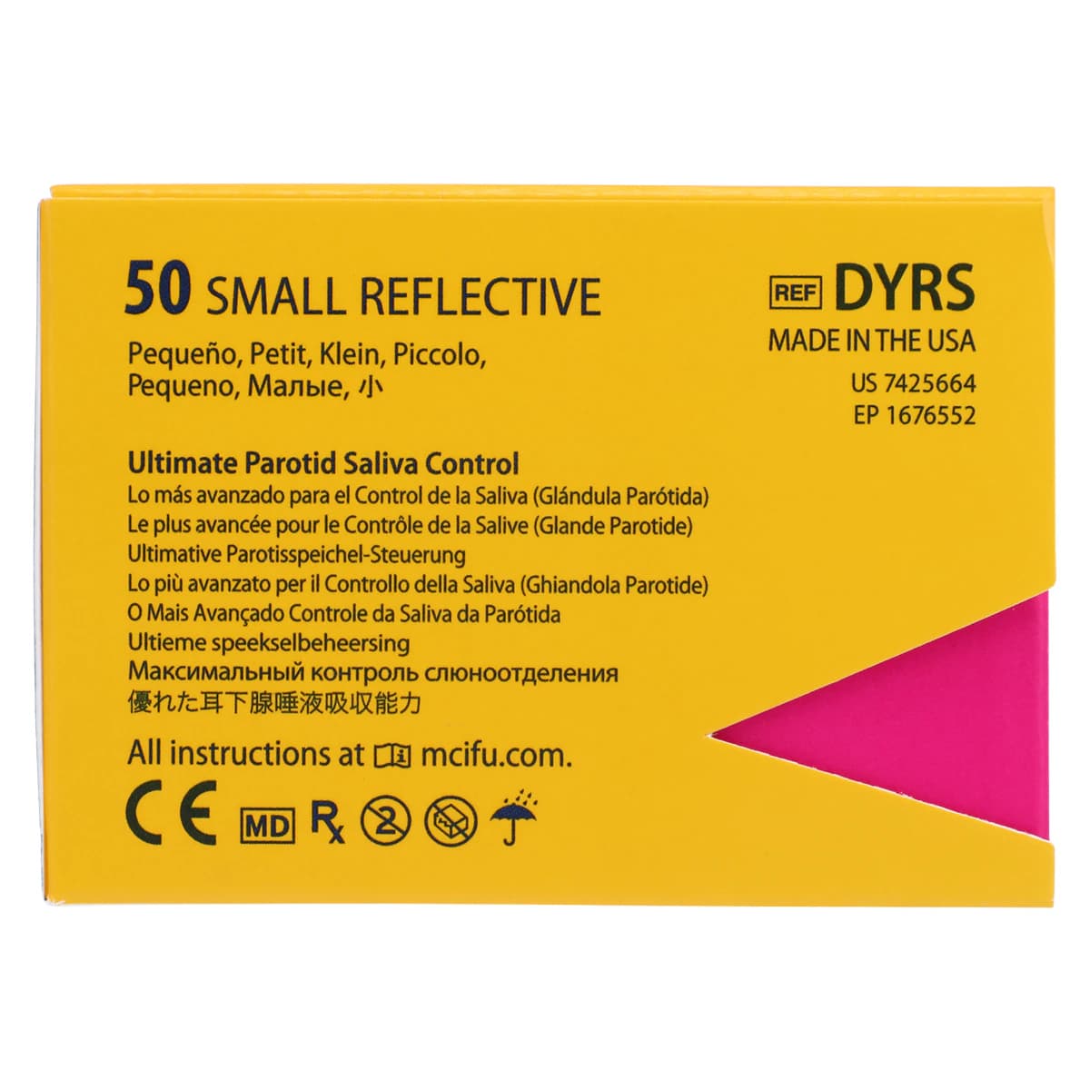 NeoDrys ReFlective Saliva Absorbent Cotton Roll Substitute, Small (Yellow), Reflective Backing, 50/Box, DYRS thumbnail 3