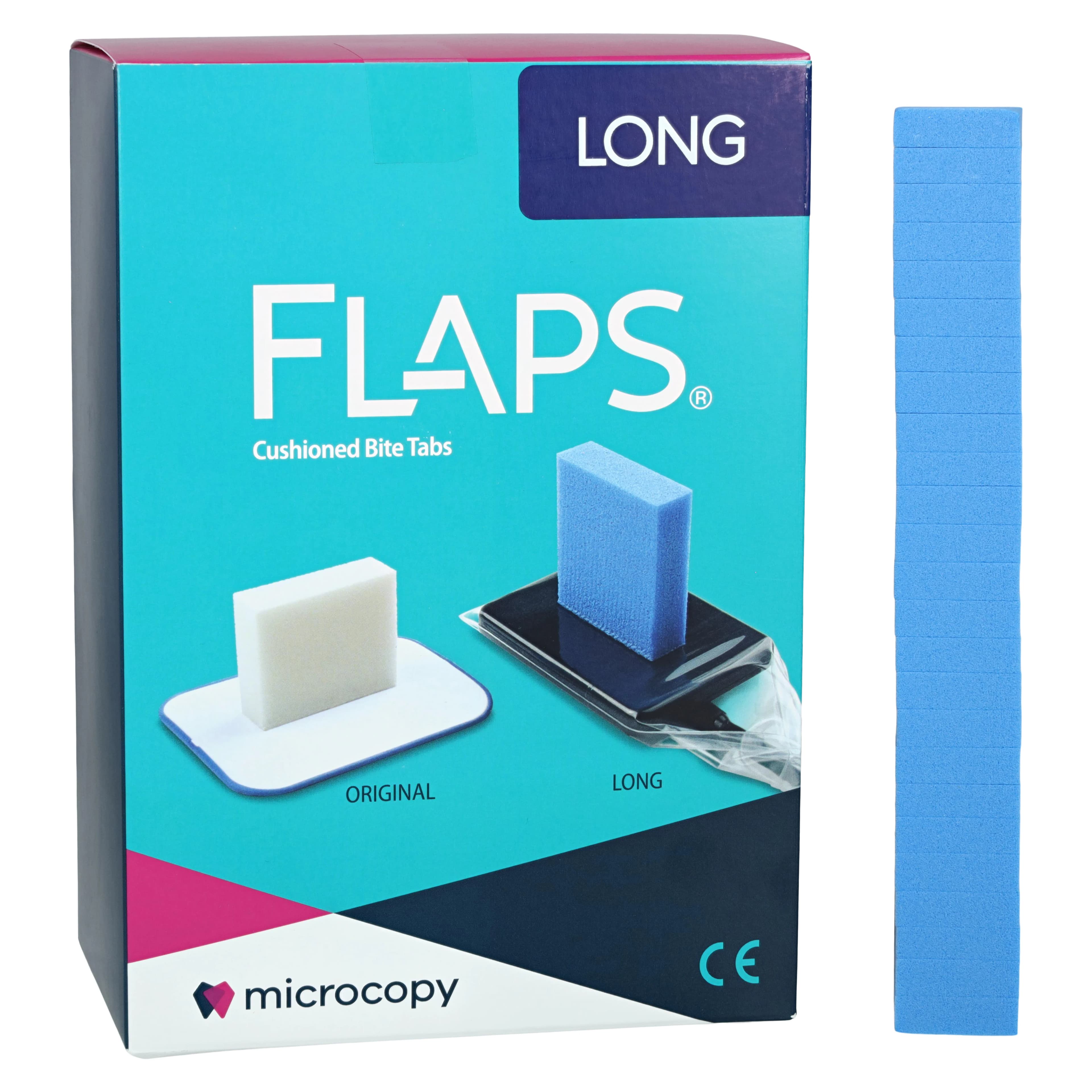 Microcopy Sensor Flaps, Long, Blue, Cushioned Bite Tabs for Film & Digital Sensors, 375/Box, FLS thumbnail 2