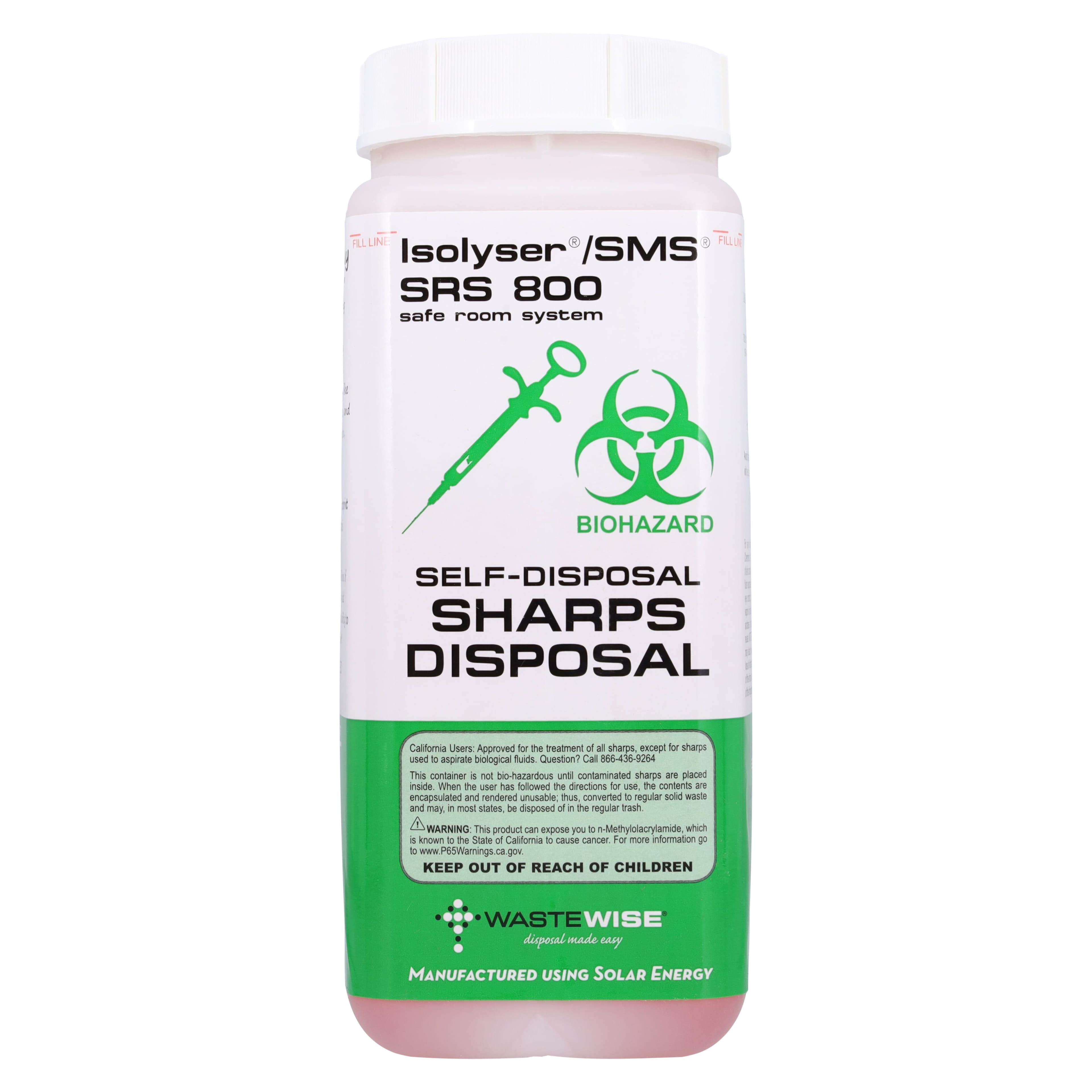 Isolyser/SMS SRS800 Sharps Self-Disposal System Twin Pack, 0.8 Liter (0.23 Gallon) Each, 2 Containers per Box, SRS800 thumbnail 3