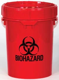 Solmetex Biohazard/Sharps Container, 5 Gallon, Red, PWS-BH-5 - Solmetex Biohazard/Sharps Container - 5 Gallon - Image 1