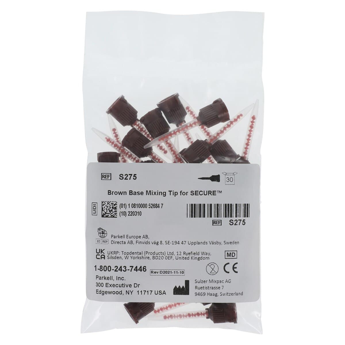 Parkell SEcure Mixing Tips, Brown/Orange (4:1), 30/Pk, S275 thumbnail 2