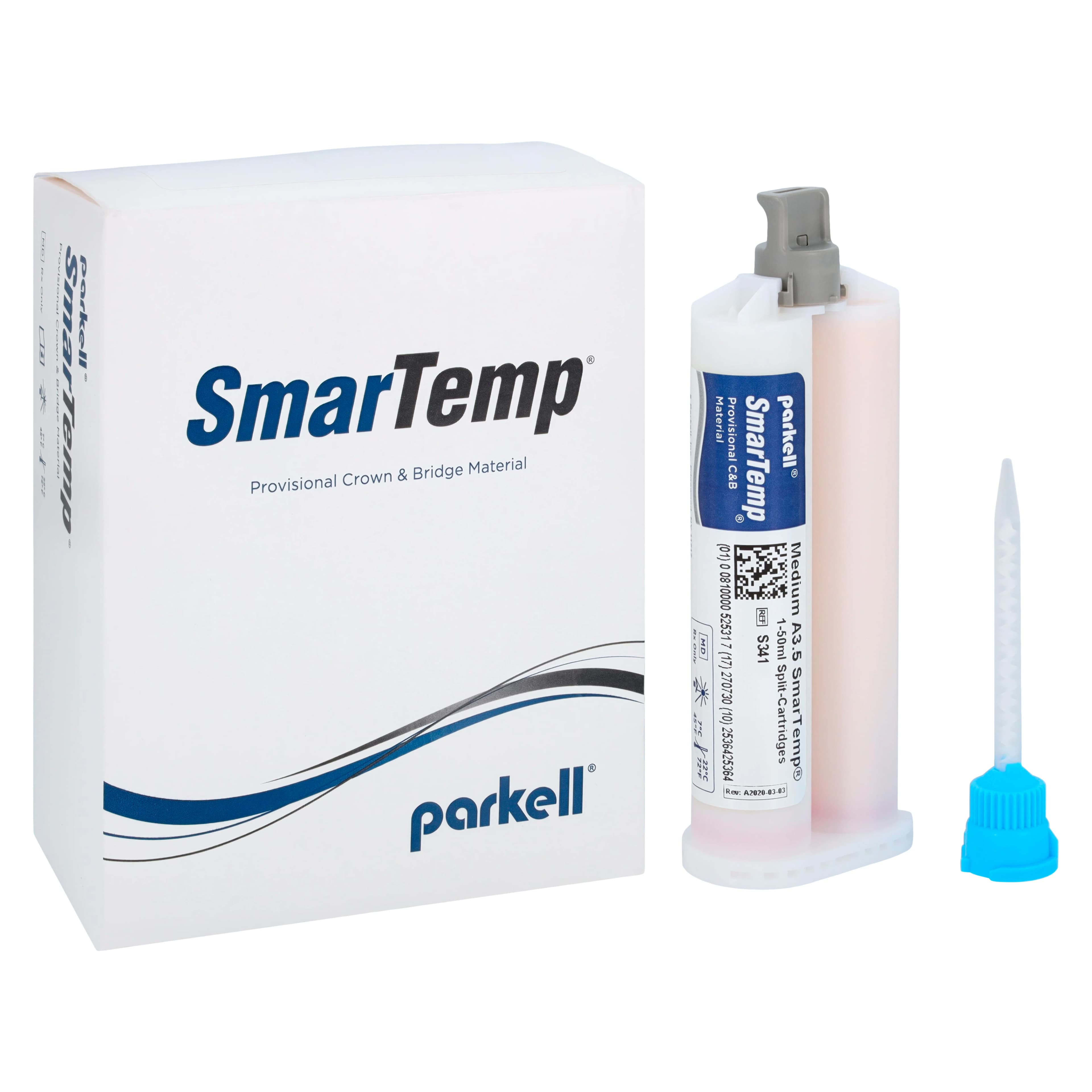 SmarTemp Provisional Crown & Bridge Resin, Automix Split Cartridge, A3.5 Medium, 50 mL, 1/Pk, S341 - SmarTemp Provisional C&B Resin, Split Cartridge, 50 ml, Medium A3.5, 1/Pk, S341 - Image 1