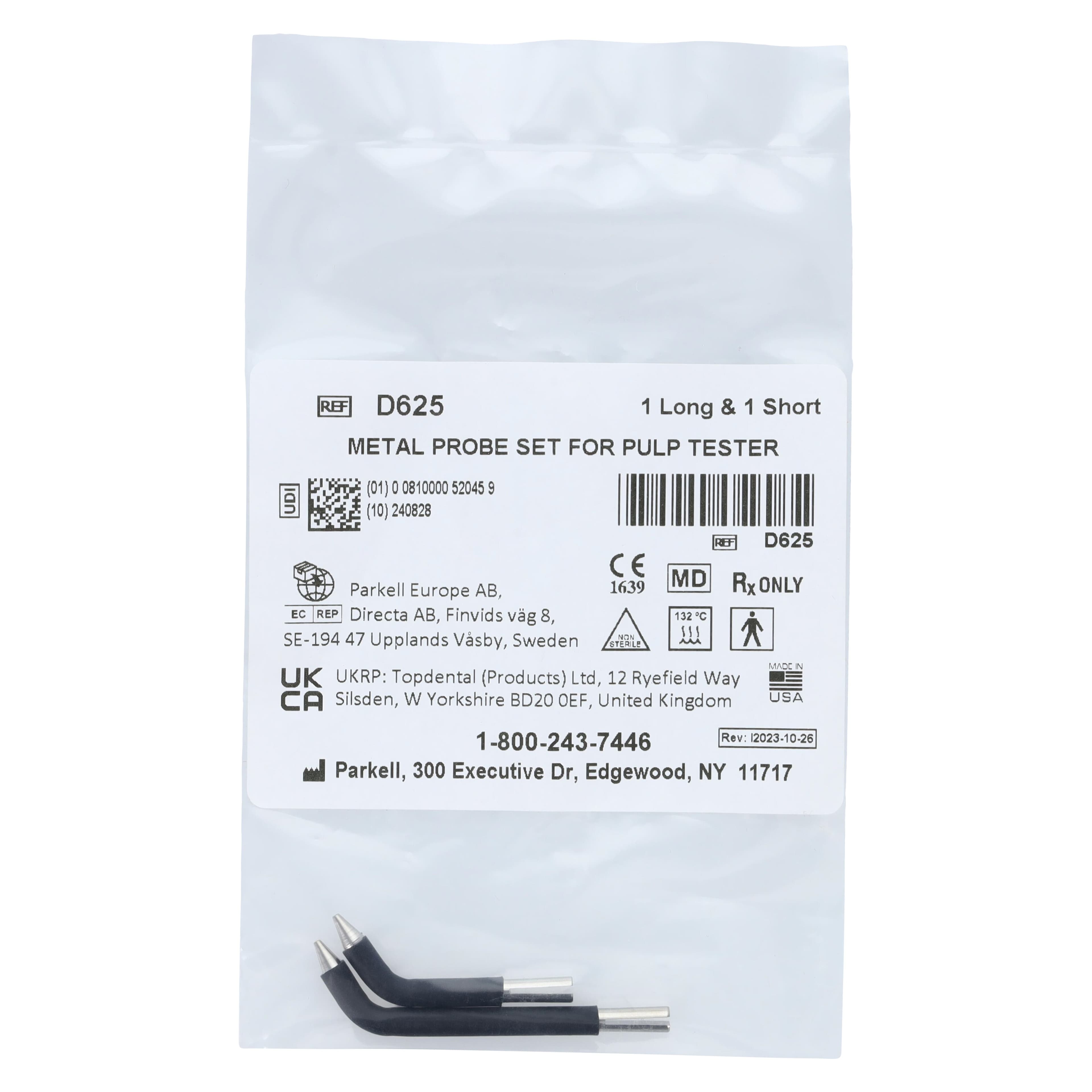 Parkell Metal Probes for Pulp Vitality Tester, Set of 2 (1 Short & 1 Long), D625 thumbnail 3