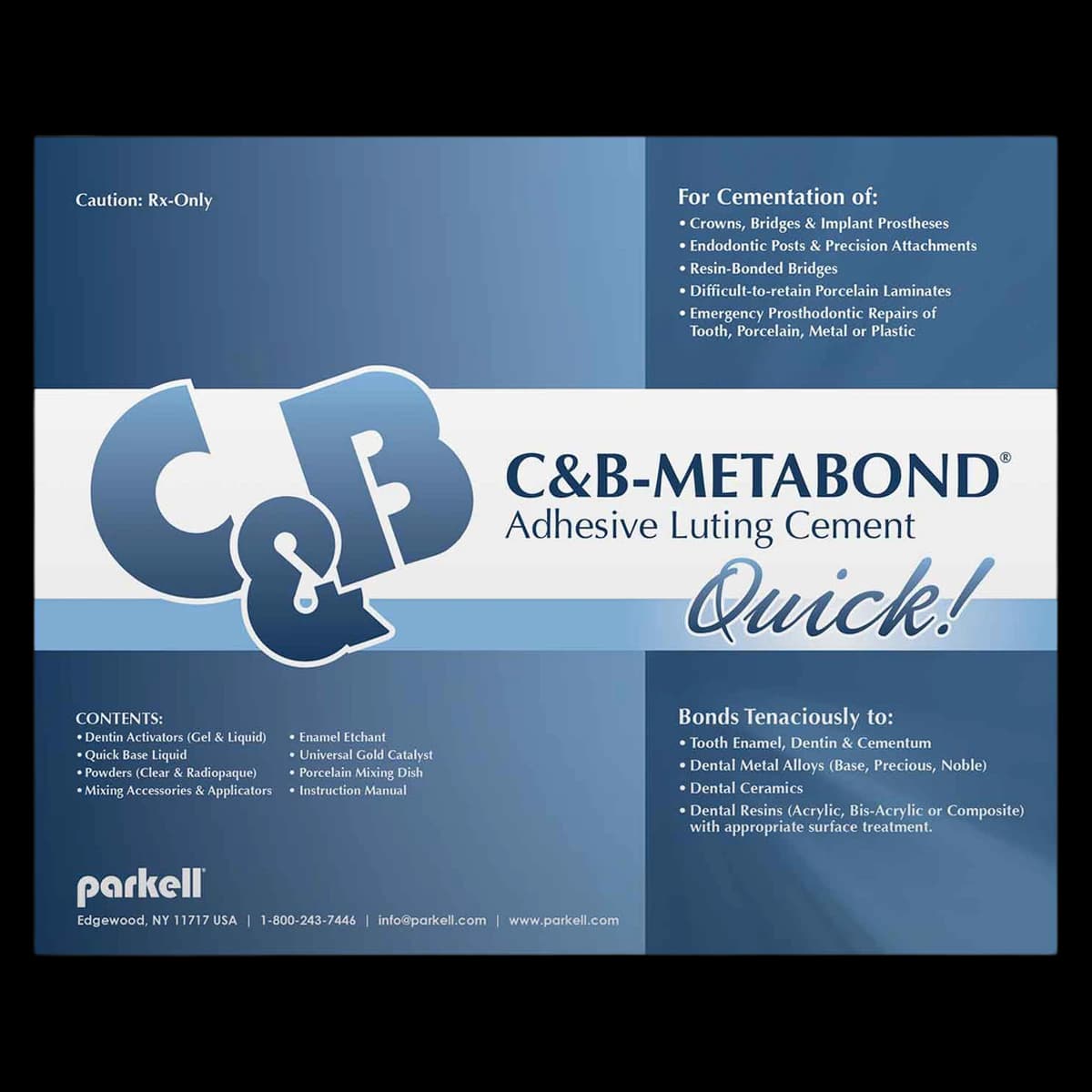 Parkell C&B-Metabond Quick! Adhesive Resin Cement Complete Kit, Self-Cure, Radiopaque & Clear, S380 - C&B Metabond Quick Adhesive Cement System - Image 1