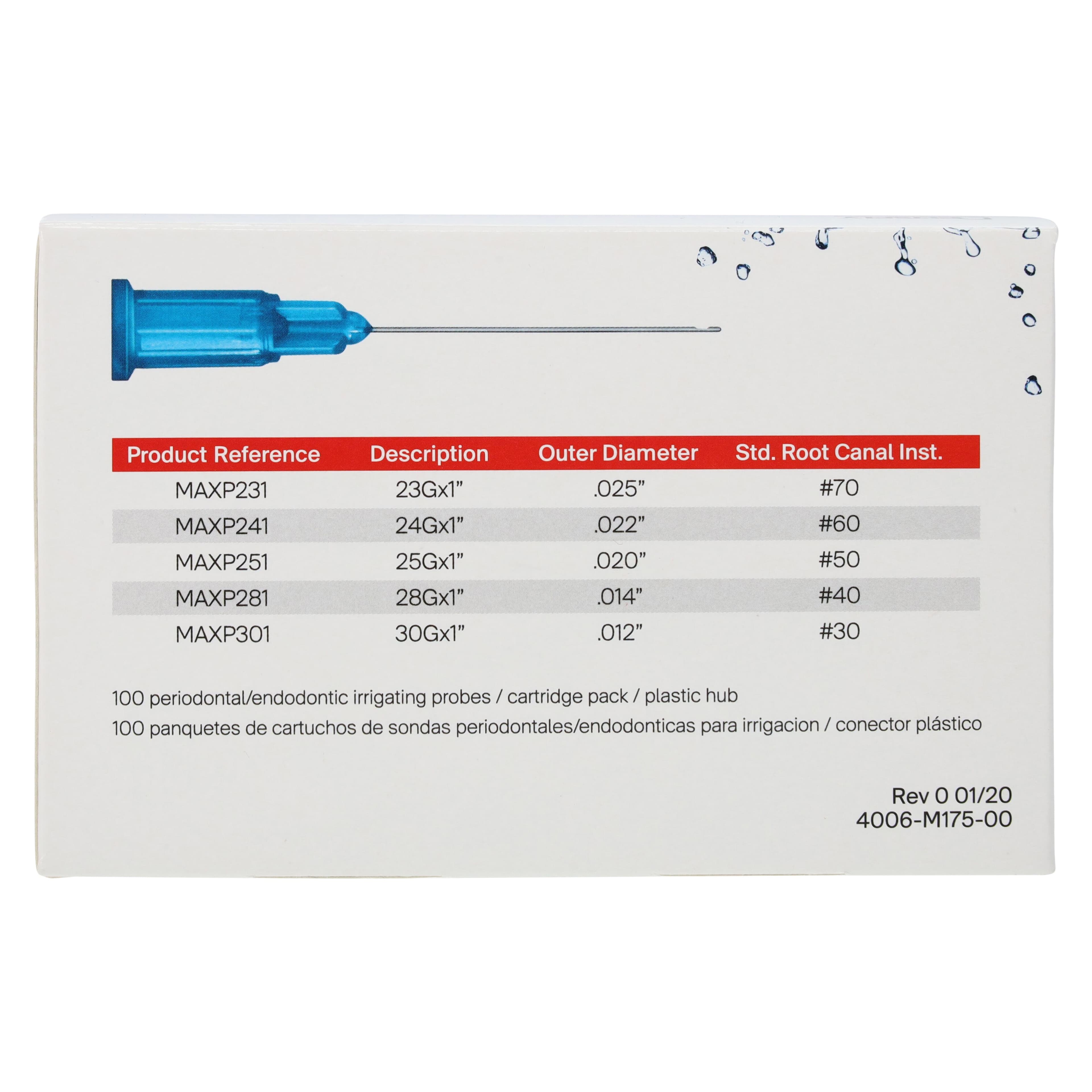 Max-i-Probe Irrigation Probe with 3cc Syringe, 23 Gauge x 1", Light Blue, #70, 100/Box, MAX231S thumbnail 9
