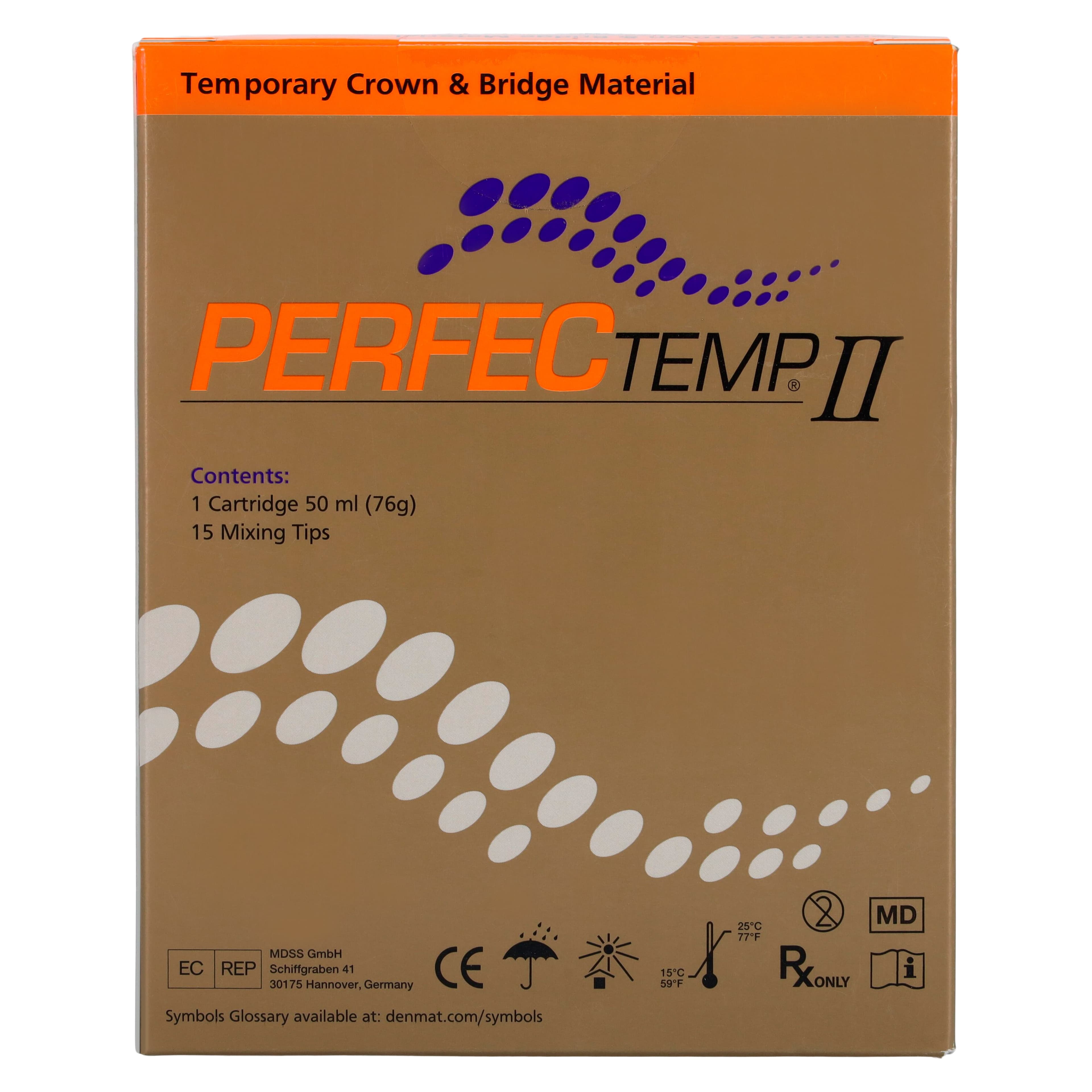 PERFECTemp II Automix Temporary Crown & Bridge Material Cartridge, Shade A2, 50 mL, 4:1 Self-Cure, SPD1301 thumbnail 6