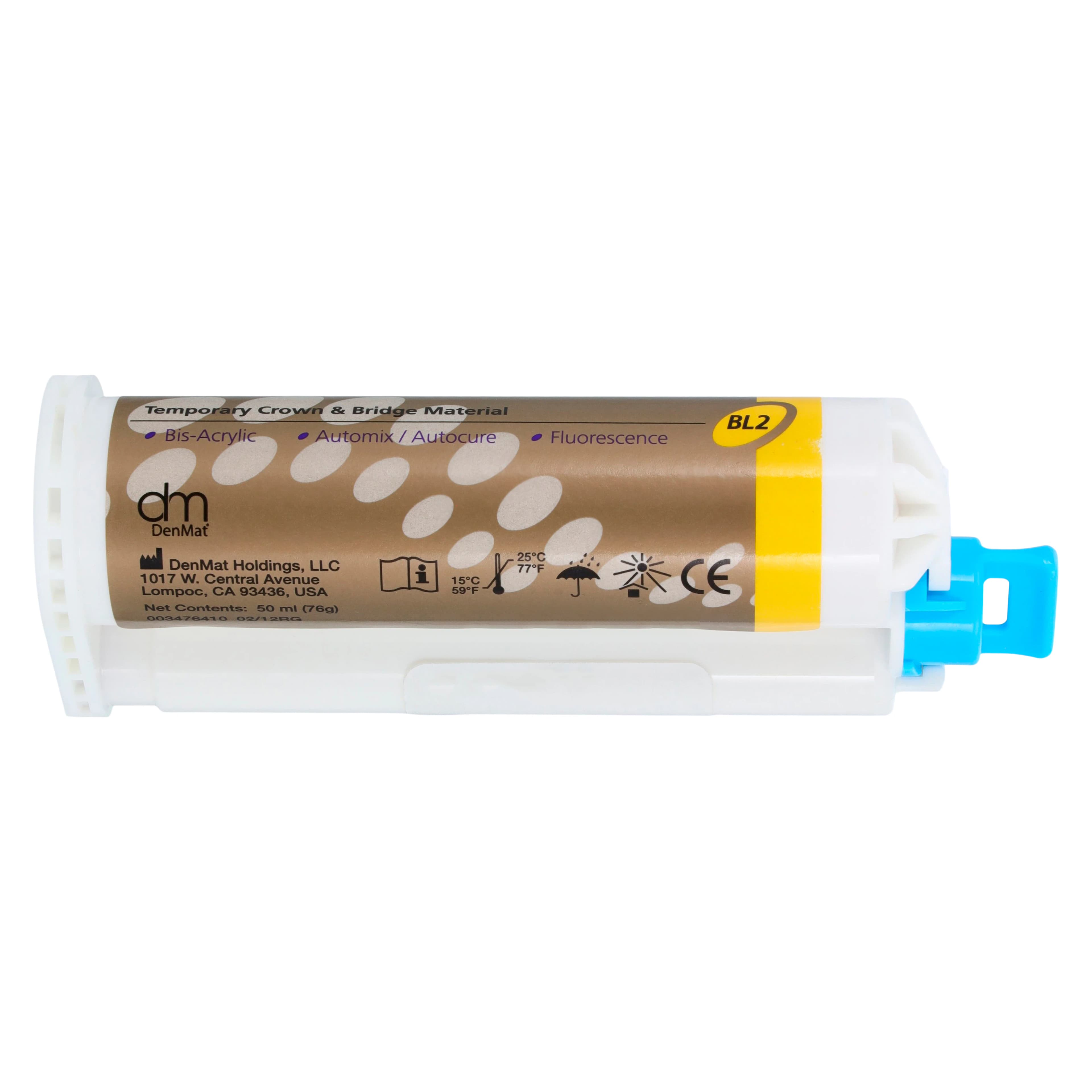 DenMat PERFECTemp II Automix Bis-Acrylic Temporary Crown & Bridge Material Cartridge, Shade BL2, 50 mL, Refill Package (SPD1320) thumbnail 3