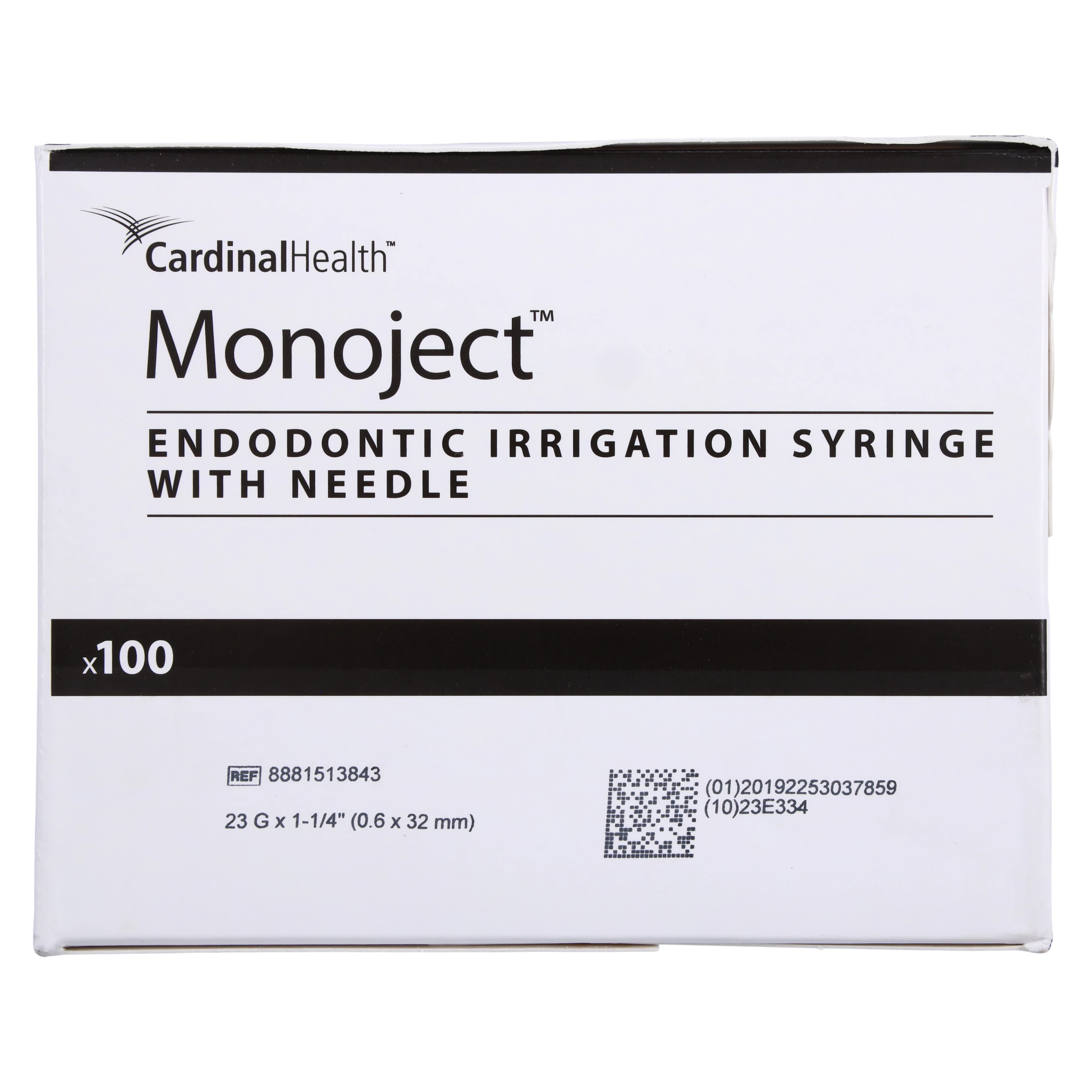 Monoject 513 ED Endodontic Irrigation Syringe with Needle, 3 mL, 23G x 1-1/4", Luer Lock, Orange, Sterile, 100/Box, 8881513843 thumbnail 3
