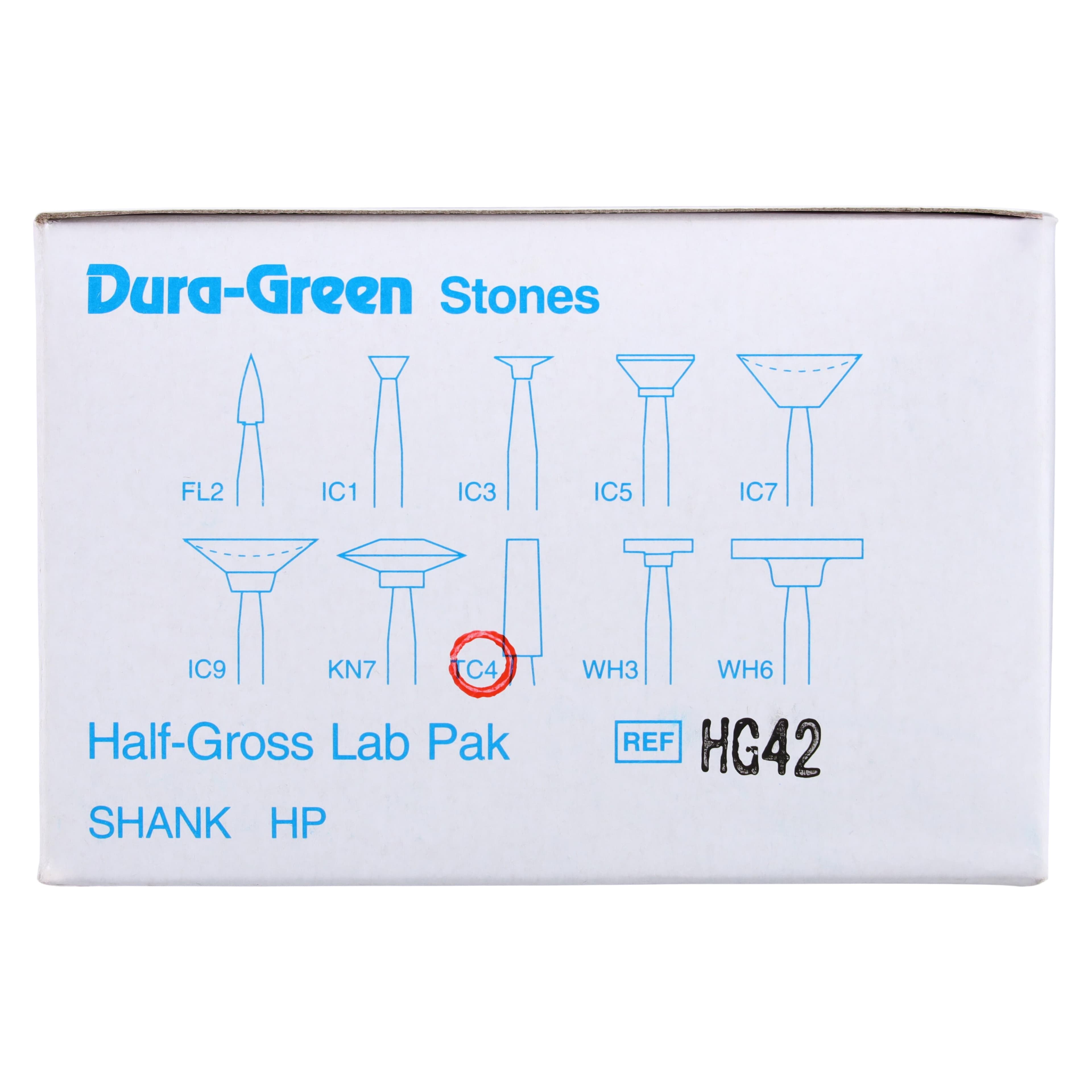 Shofu Dura-Green Stones, HP Handpiece, Tapered Cylinder TC4, ISO #040, Silicon Carbide, 72/Pk thumbnail 4