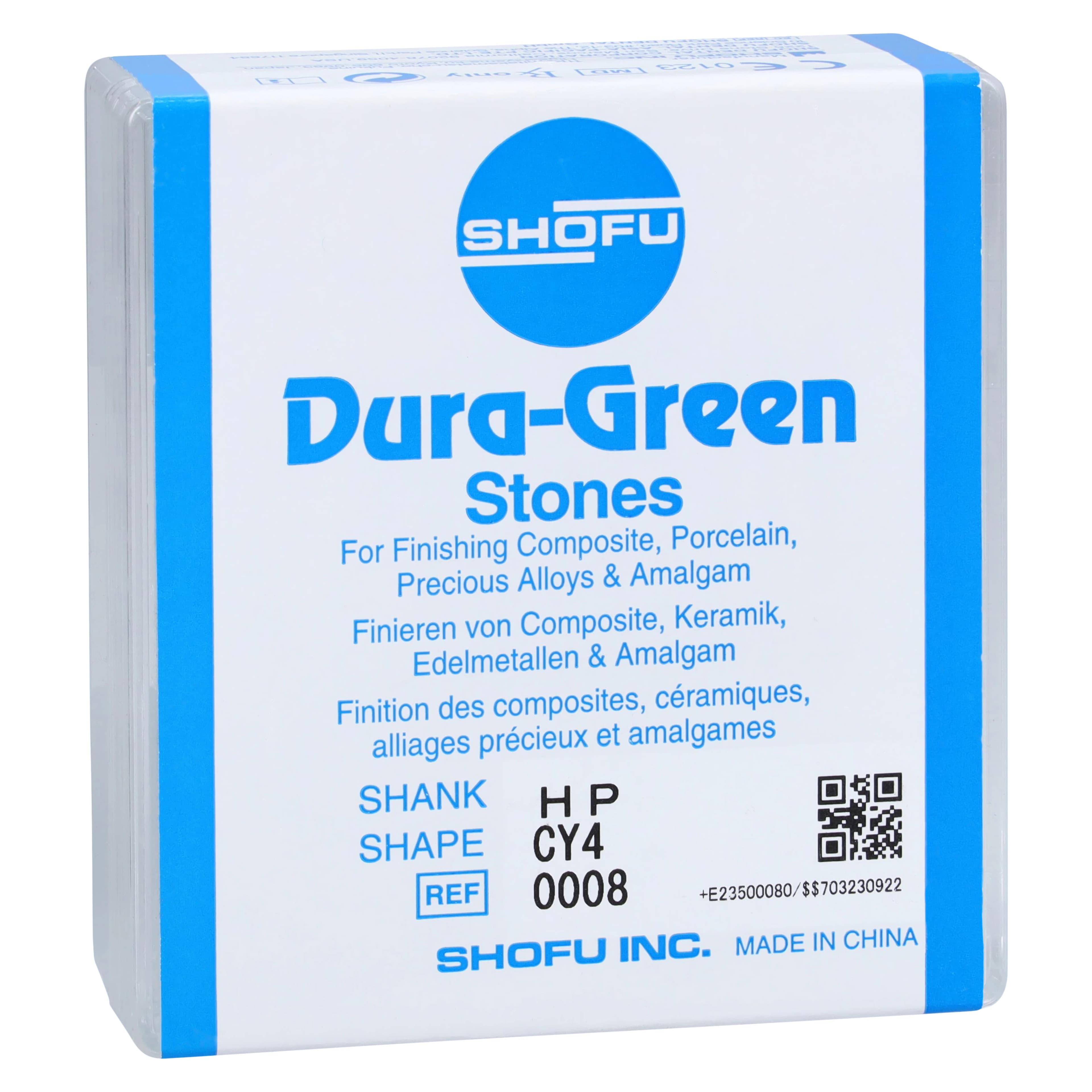 Dura-Green Stones, HP - CY4 Flat End Cone, Silicon Carbide, Green, 12/Pkg, 0008 - Dura-Green Stones - HP - CY4 - Image 1
