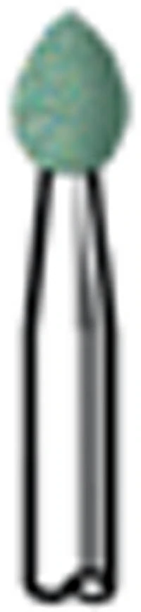Dura-Green Stones, HP, Flame FL1, ISO #030, Green, Silicon Carbide, 12/Pk, 0009 - Dura-Green Stones - HP - FL1 - Image 1