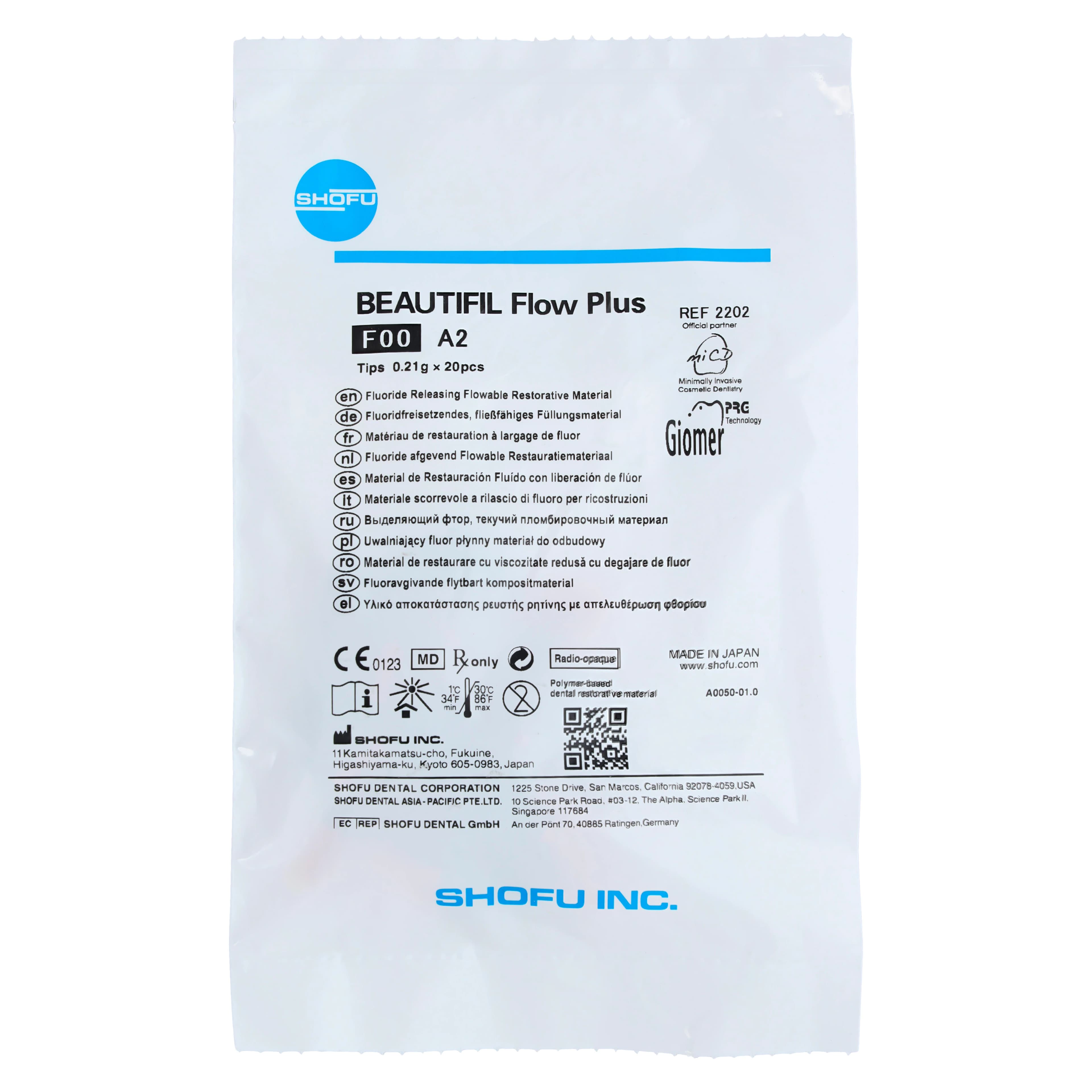 Beautifil Flow Plus F00 Zero Flow Hybrid Composite, Light-Cure, A2, 0.21 g Tips, 20/Pk, 2202 thumbnail 2