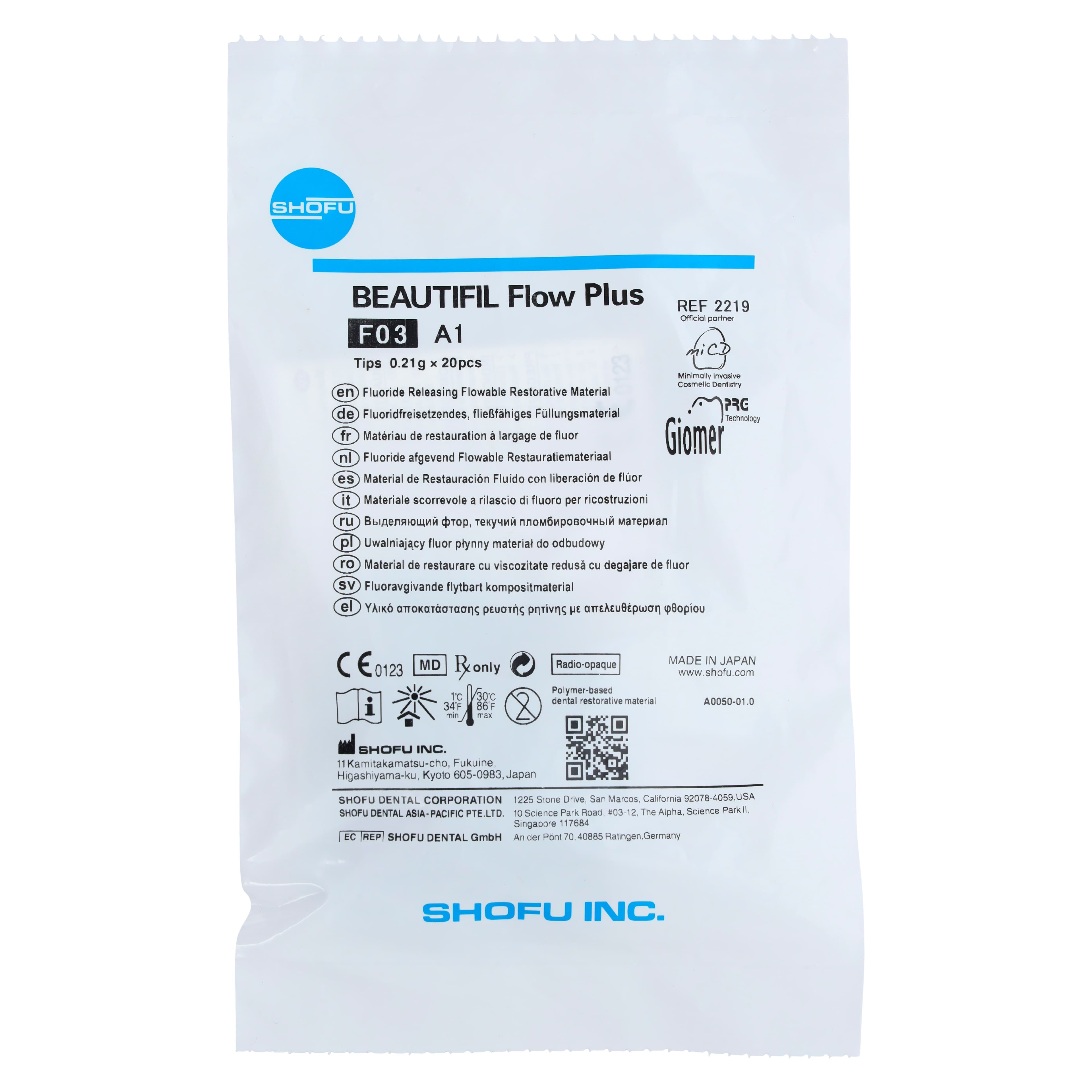 Beautifil Flow Plus F03 Low Flow Hybrid Composite, Light-Cure, A1, 0.21 g Tips, 20/Pk, 2219 thumbnail 2