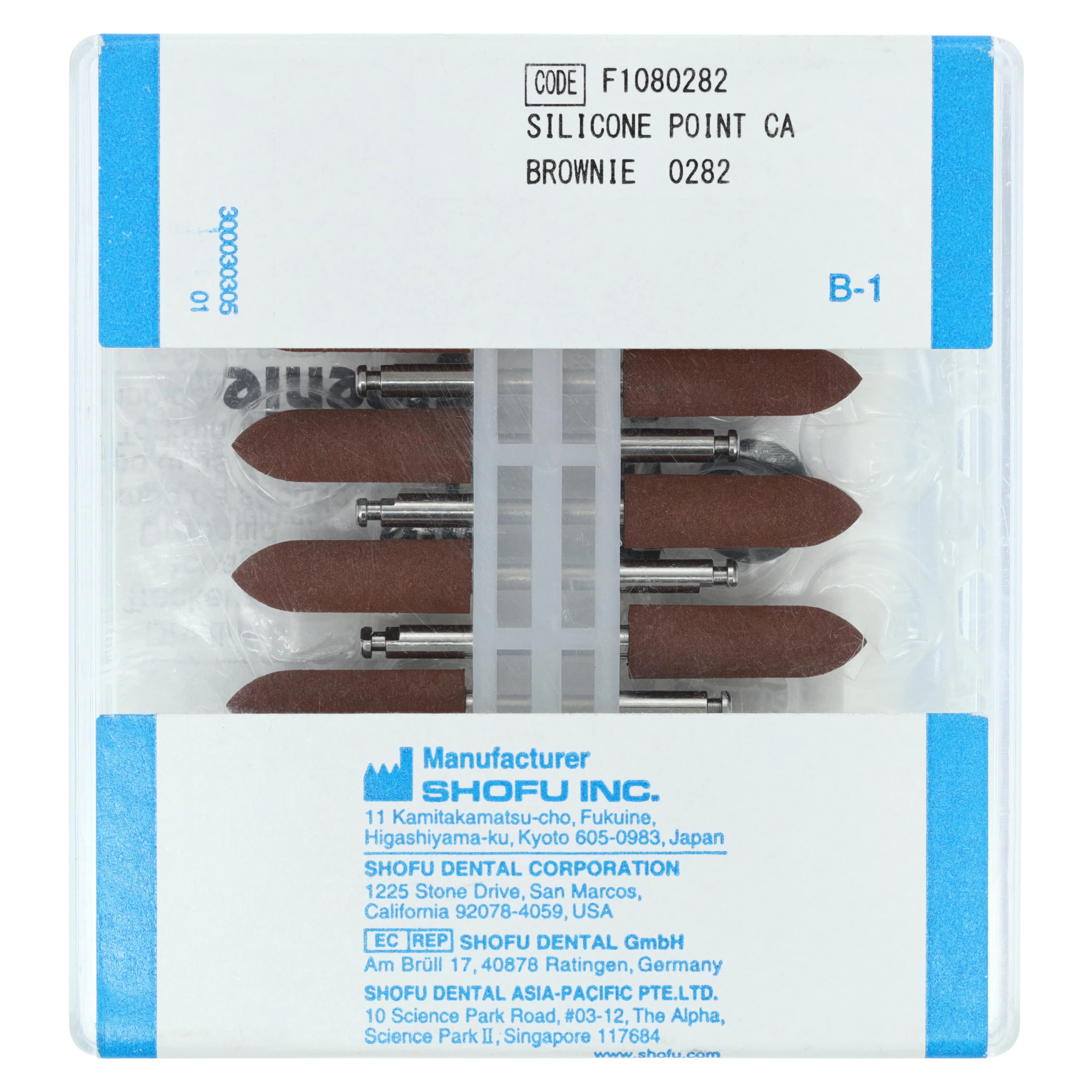 Shofu Brownie Polishers, CA (Latch) Shank, PC2 Pointed Cylinder, Pre-Polishing, Brown, 12/Pkg, 0282 thumbnail 2