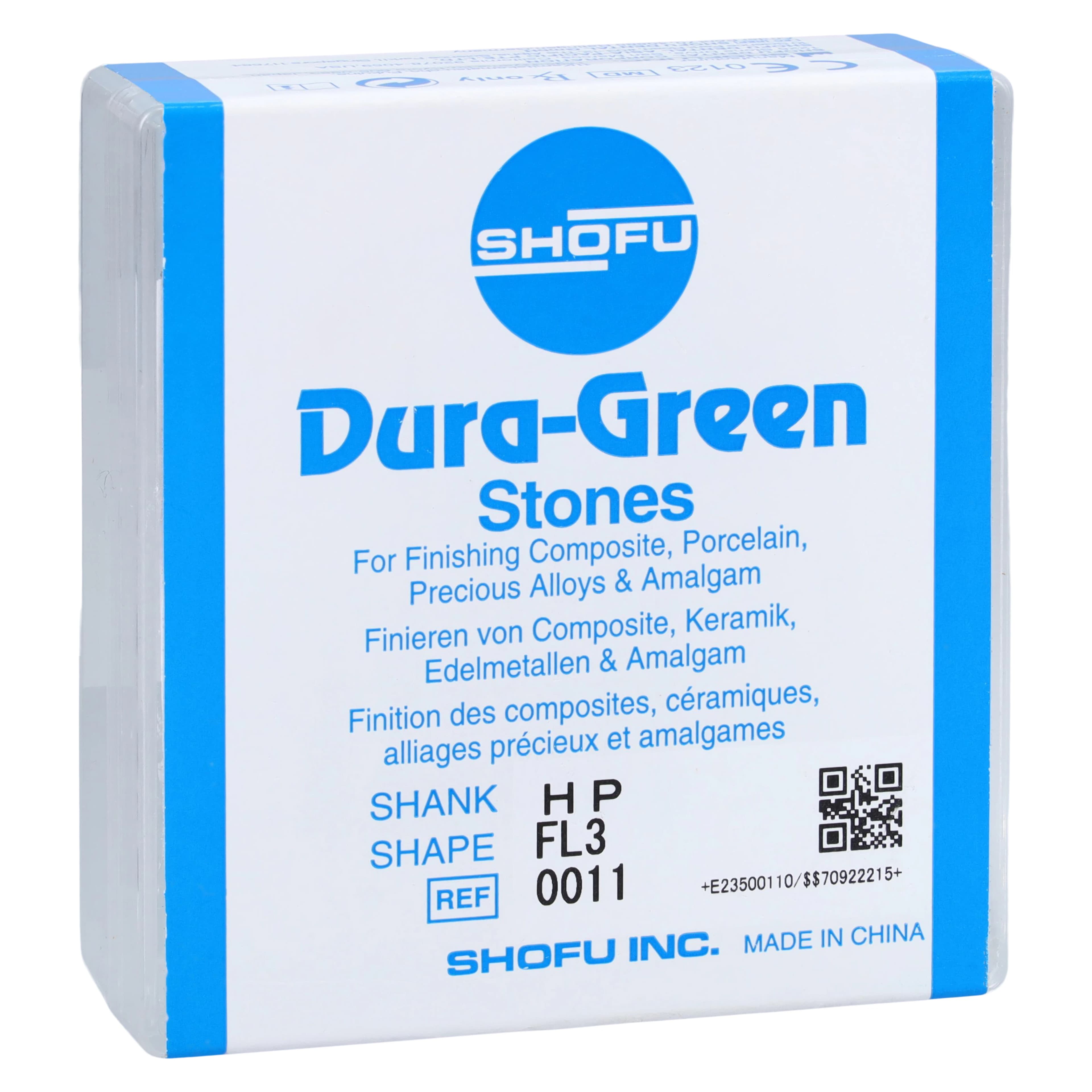 Shofu Dura-Green Stones, HP, Flame FL3, ISO #030, Green, 12/Pk, 0011 - Dura-Green Stones - HP - FL3 - Image 1