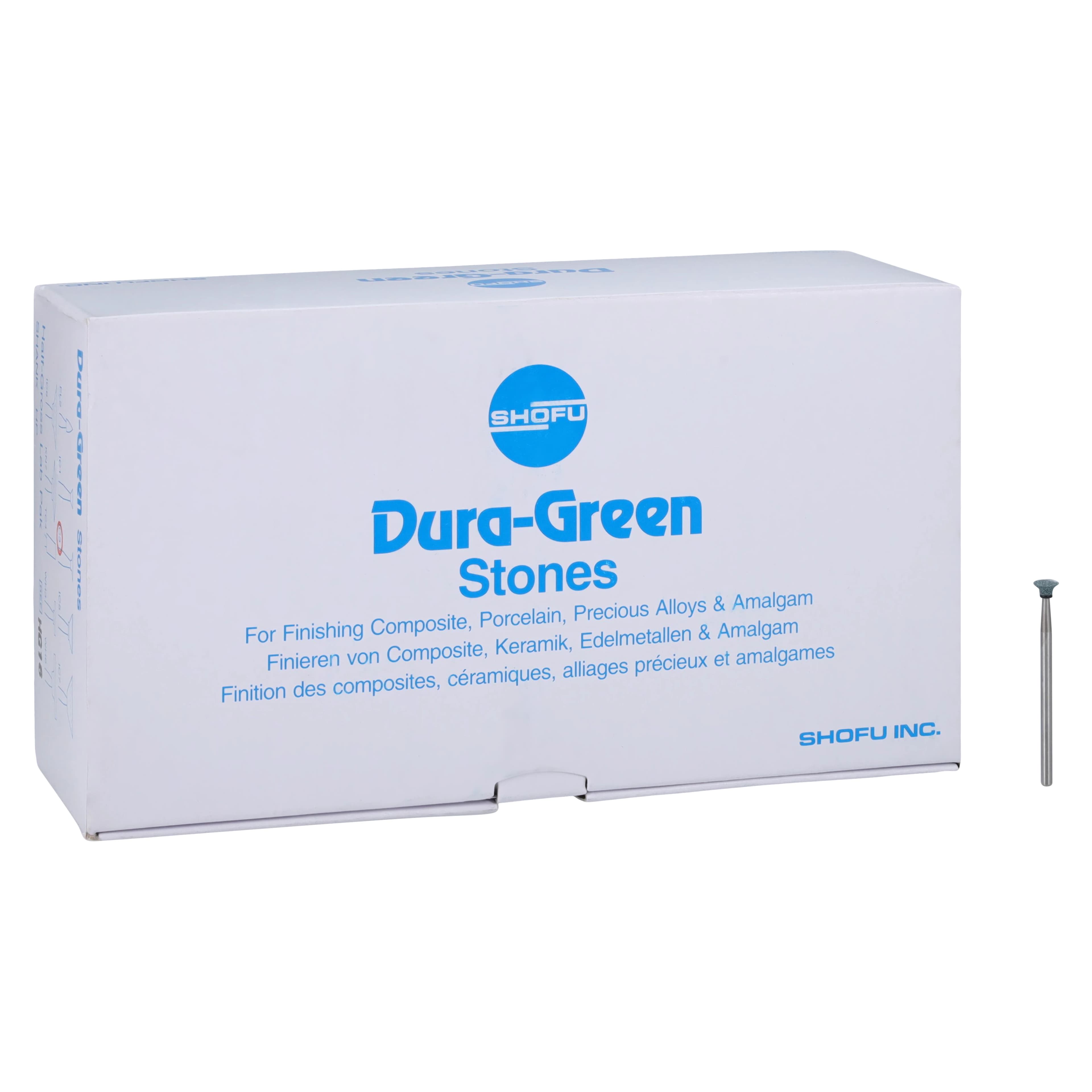 Shofu Dura-Green Stones, HP (Handpiece), Inverted Cone IC3, ISO #050, Silicon Carbide, 72/Pk - Dura-Green Stones - HP Bulk-Pack - IC3 - Image 1
