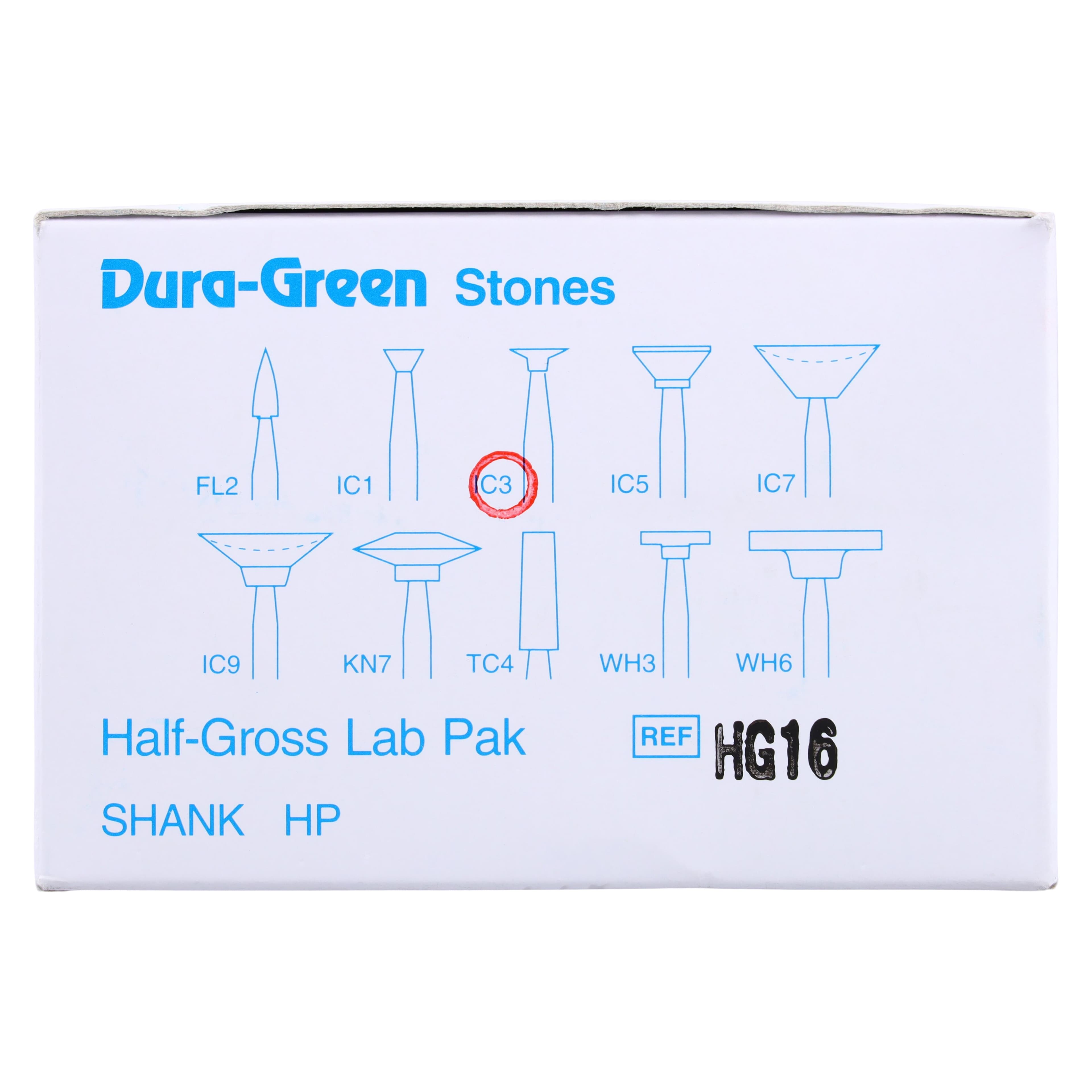 Shofu Dura-Green Stones, HP (Handpiece), Inverted Cone IC3, ISO #050, Silicon Carbide, 72/Pk thumbnail 4