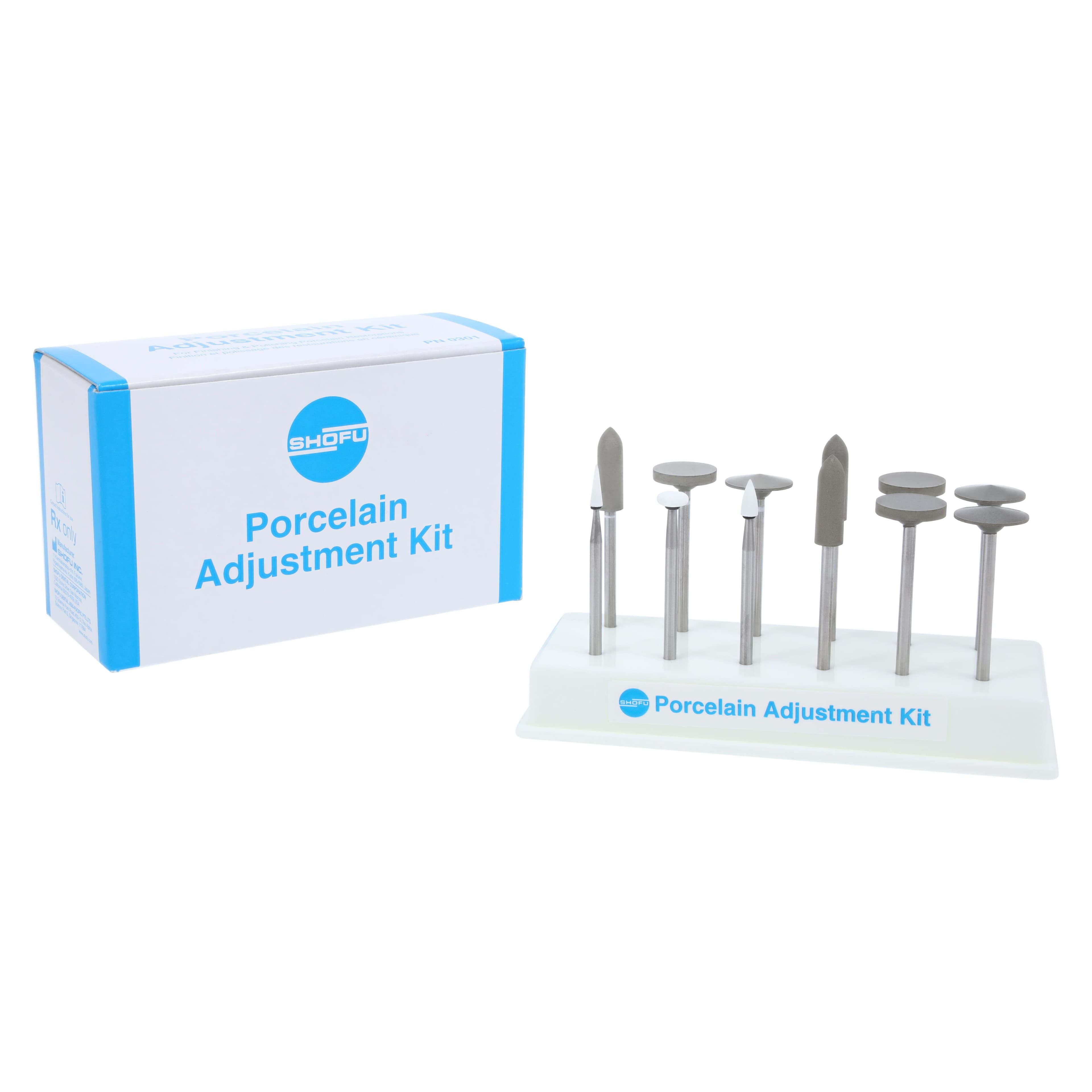 Shofu Porcelain Adjustment Classic Plastic Kit, HP Shank, Assorted, 3 Dura-White Stones & 9 CeraMisté Points, 1/Pk, 0301 thumbnail 3