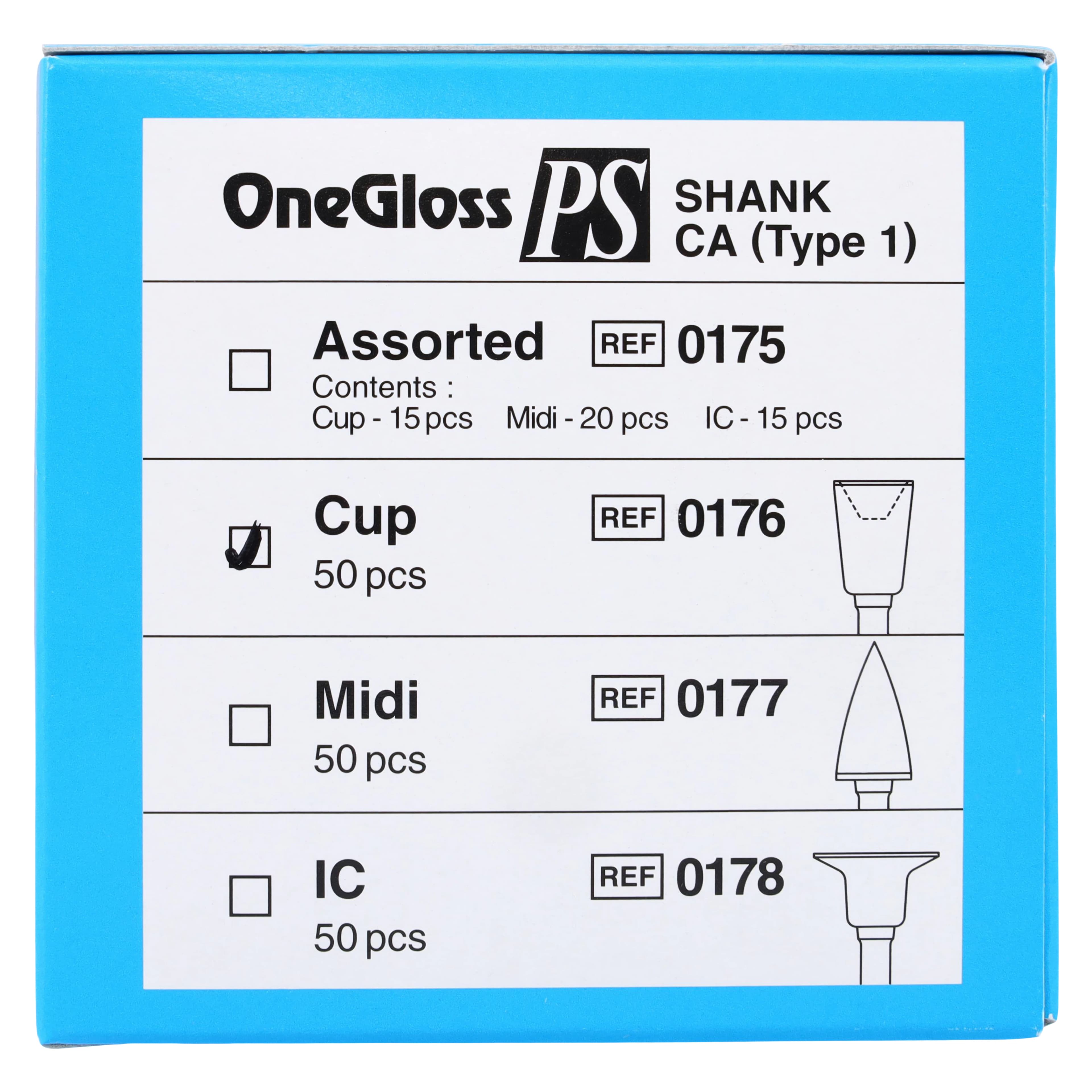 Shofu OneGloss PS Disposable Aluminum Oxide Composite Polishing Cup, CA Shank, #060, Refill, 50/Pk, 0176 thumbnail 6