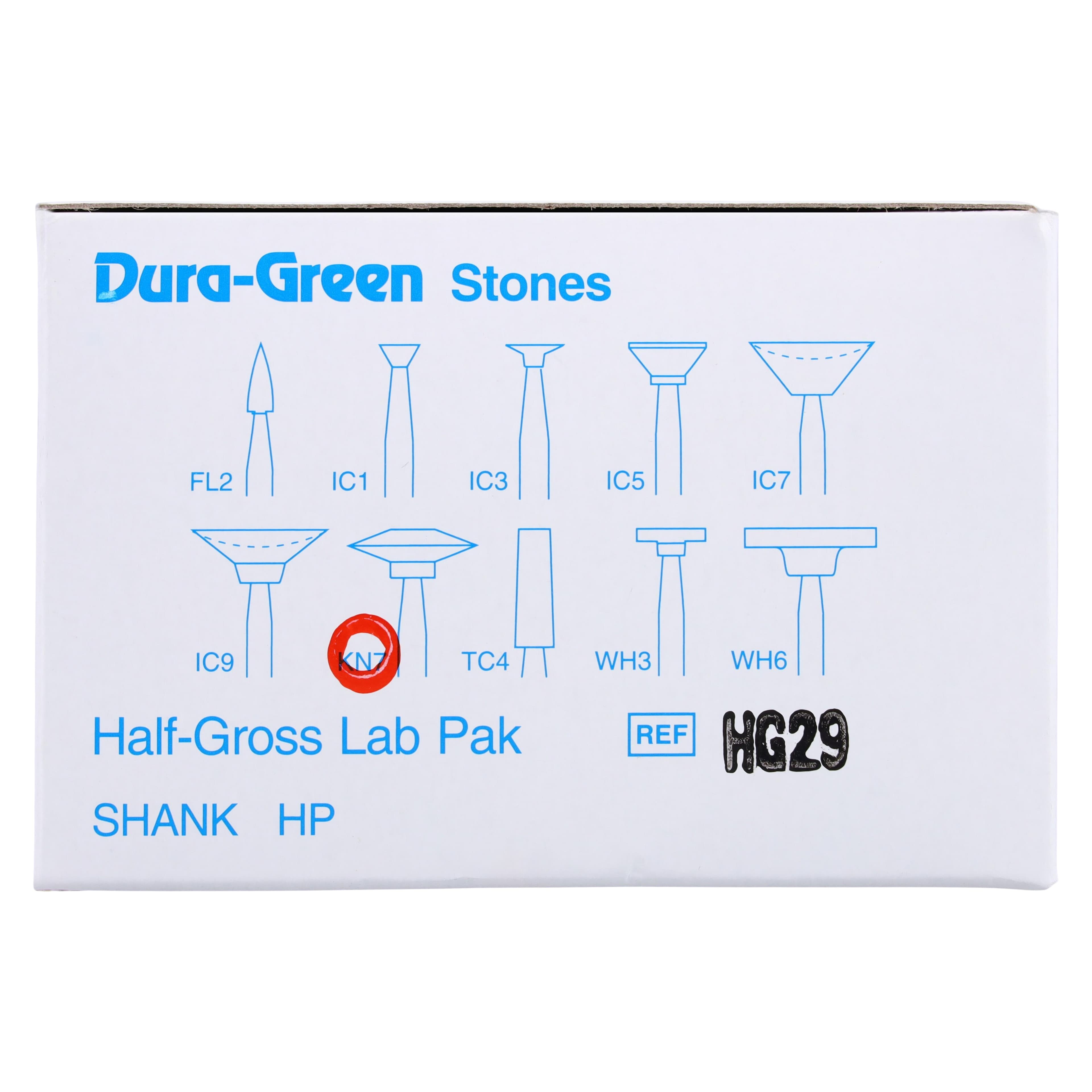 Shofu Dura-Green Stones, HP (Handpiece), Knife Edge KN7, ISO #125, Silicon Carbide, 72/Pk thumbnail 4