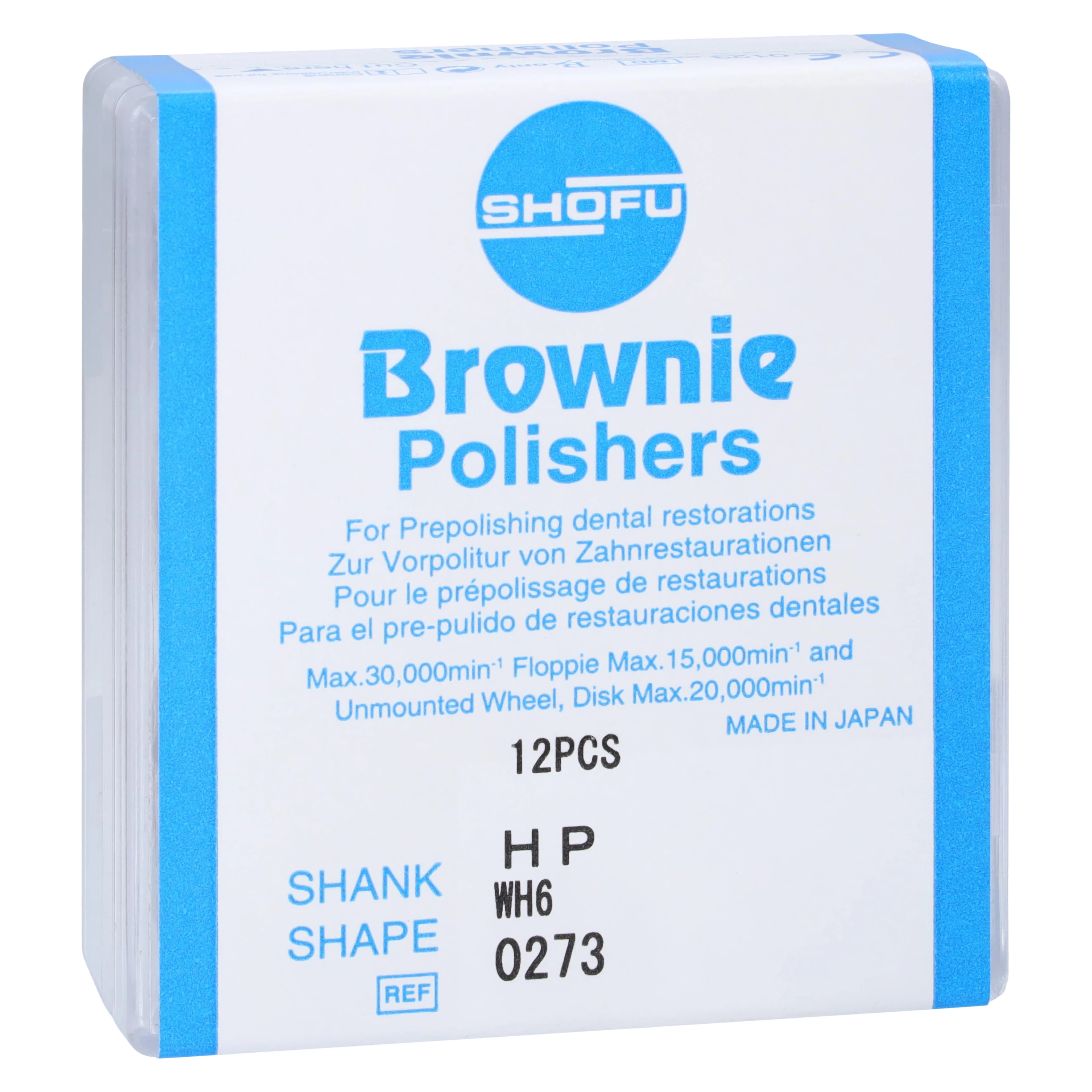 Shofu Brownie Silicone Polishers, HP, Wheel WH6, #120, Brown, 12/Pk, 0273 - Brownie Polishers - HP - WH6 - Image 1