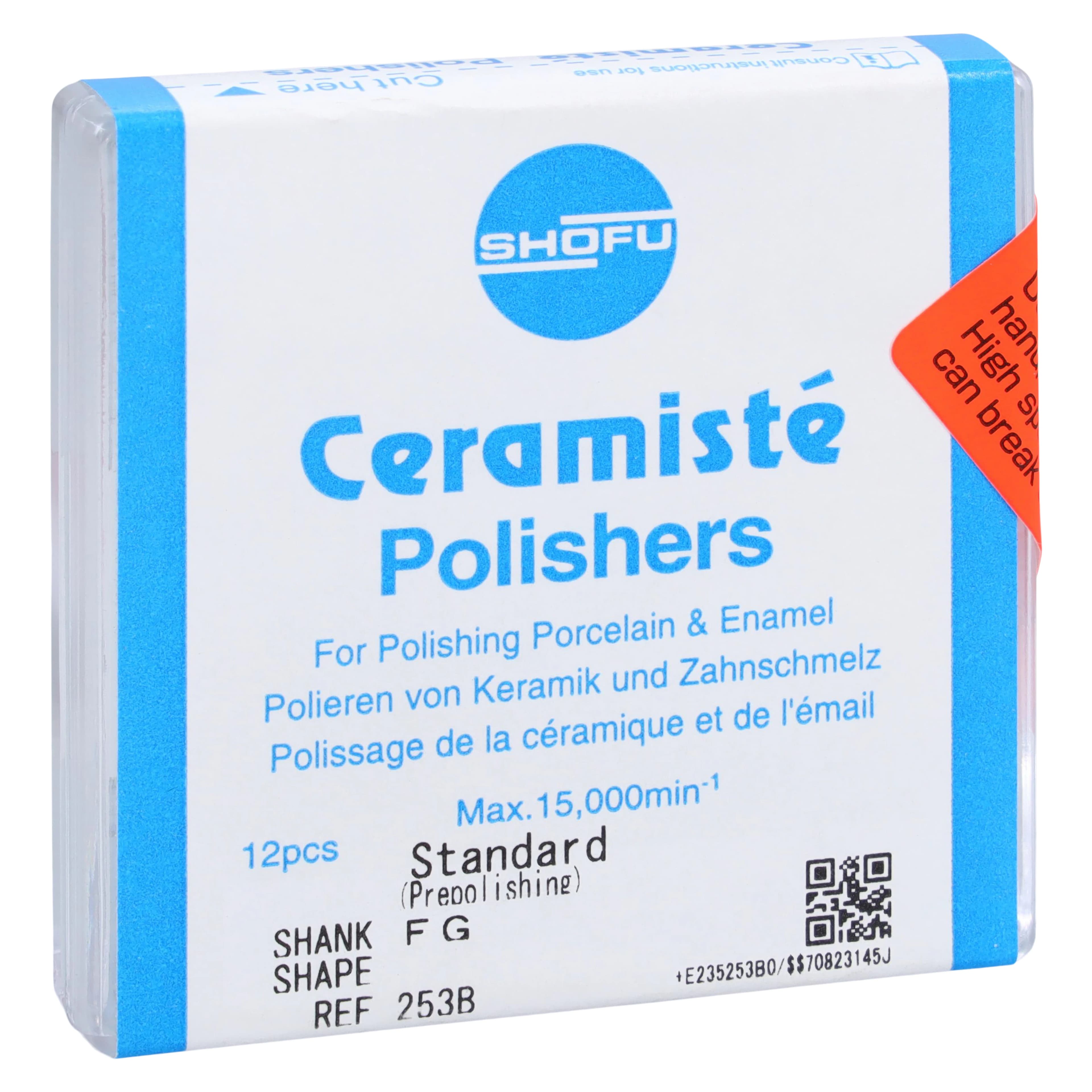 Shofu Ceramiste Midi-Point Polishers, Standard Grit, FG Shank, No Band, 12/Pk, 253B - Ceramiste Points Midi-Point 12/Pk, 253B - Image 1