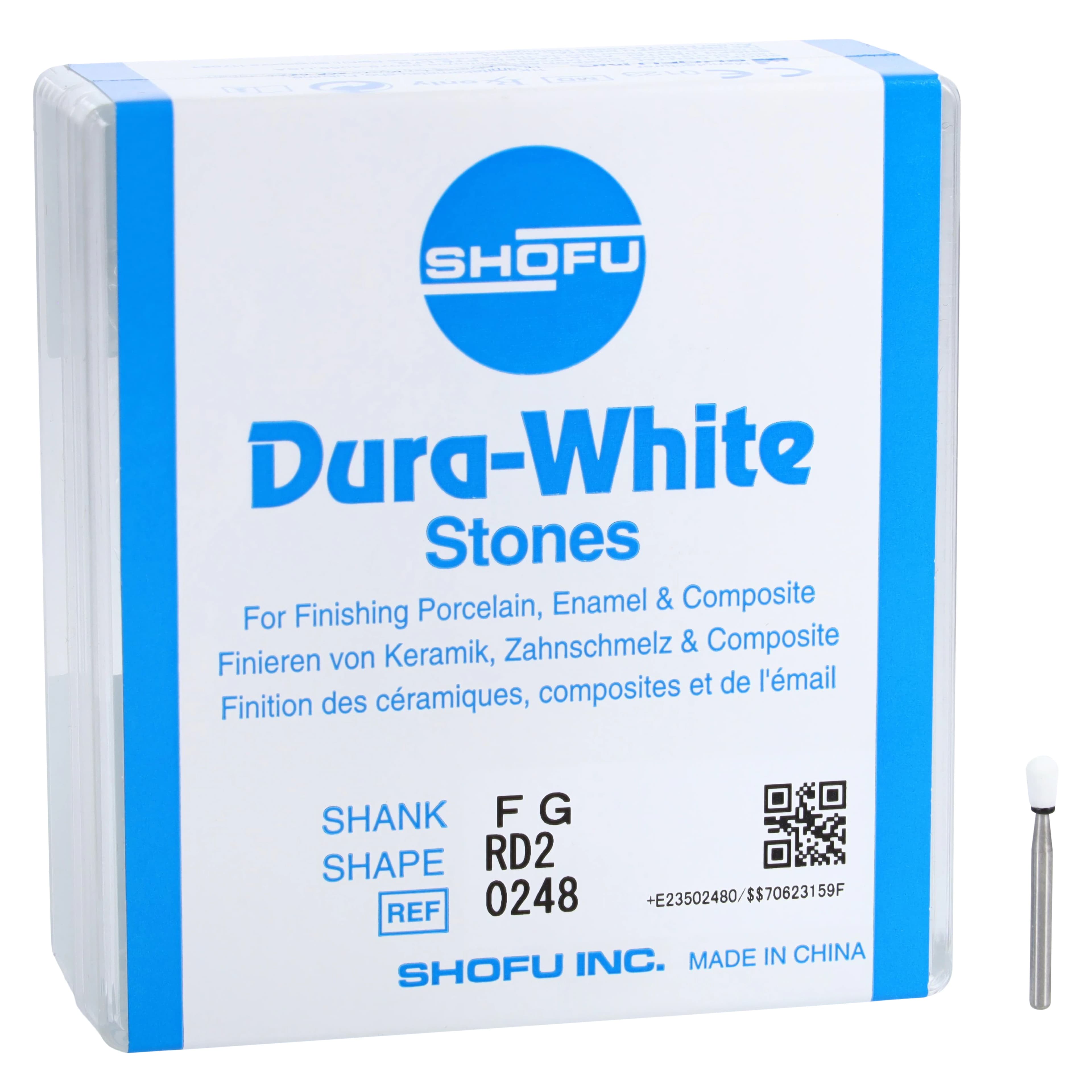 Shofu Dura-White Stones, FG, Round RD2, #024, White, 12/Pk, 0248 - Dura-White Stones, FG, Round, # 024 (RD2), White, 12/Pk, 0248 - Image 1