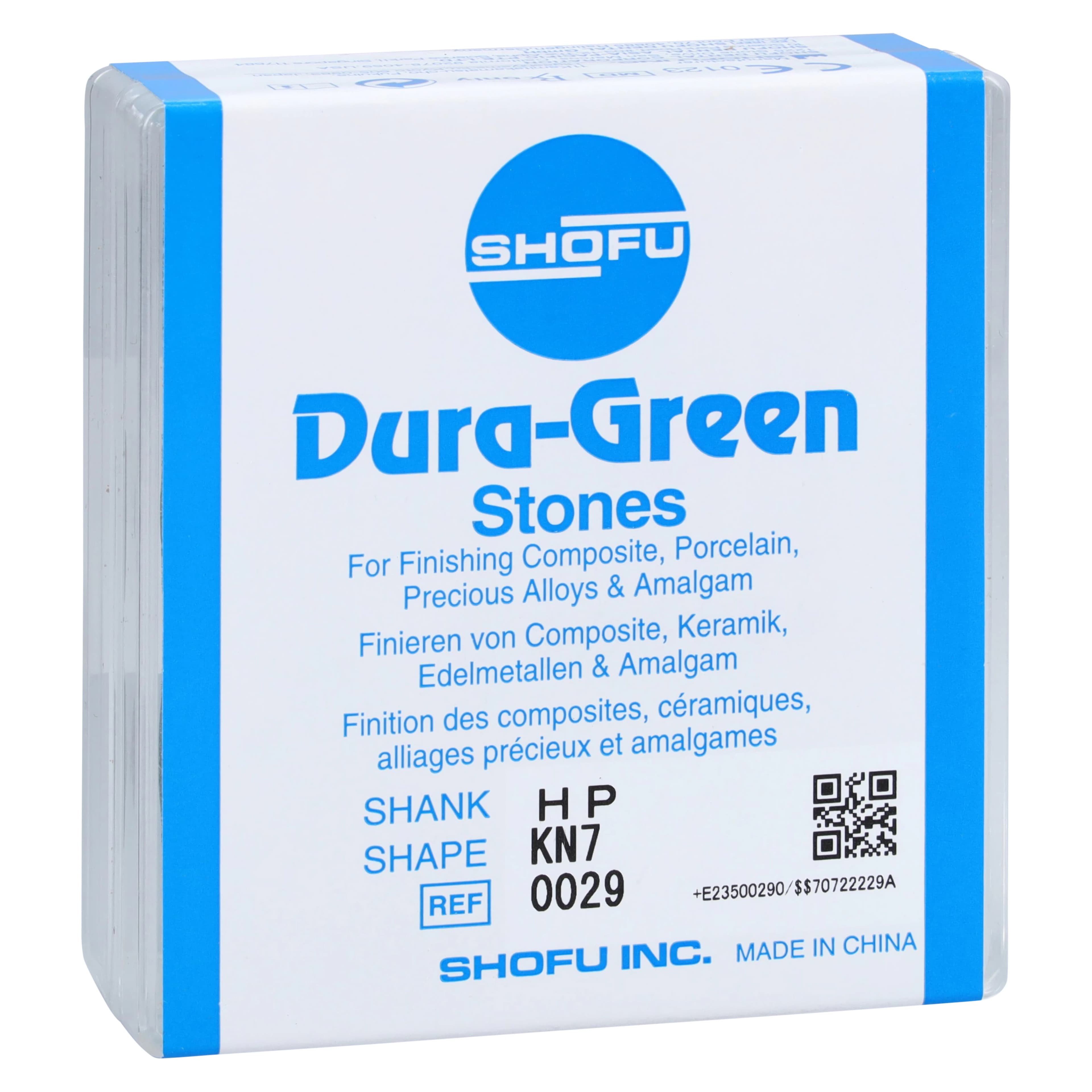 Shofu Dura-Green Stones, HP (Straight Handpiece), Knife Edge KN7, ISO #125, Green, 12/Pkg, 0029 - Dura-Green Stones - HP - KN7 - Image 1