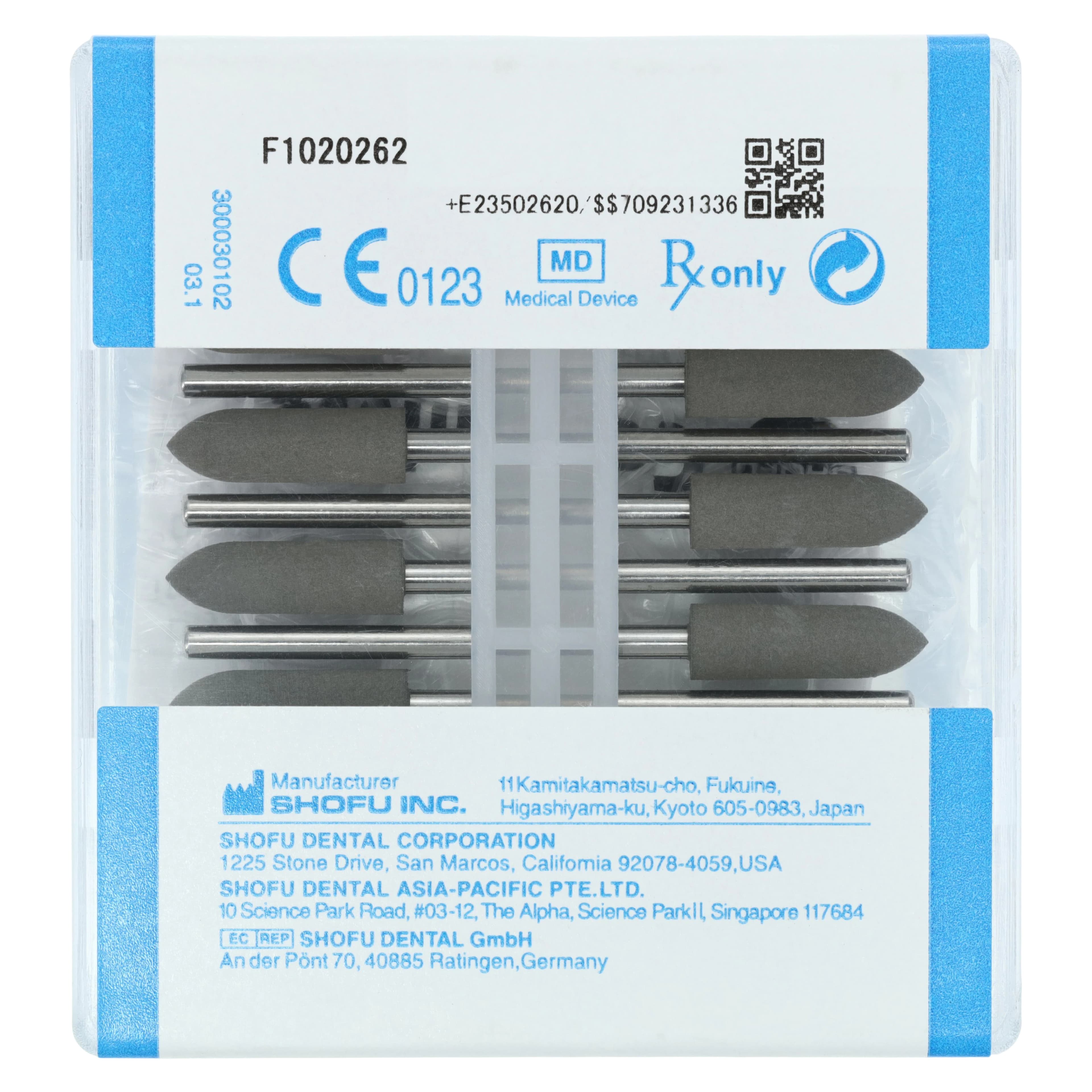 Shofu Ceramiste Soft Polishers, HP, Standard (Pre-Polish), Pointed Cylinder PC2, #050, Grey, 12/Pk, 0262 thumbnail 2