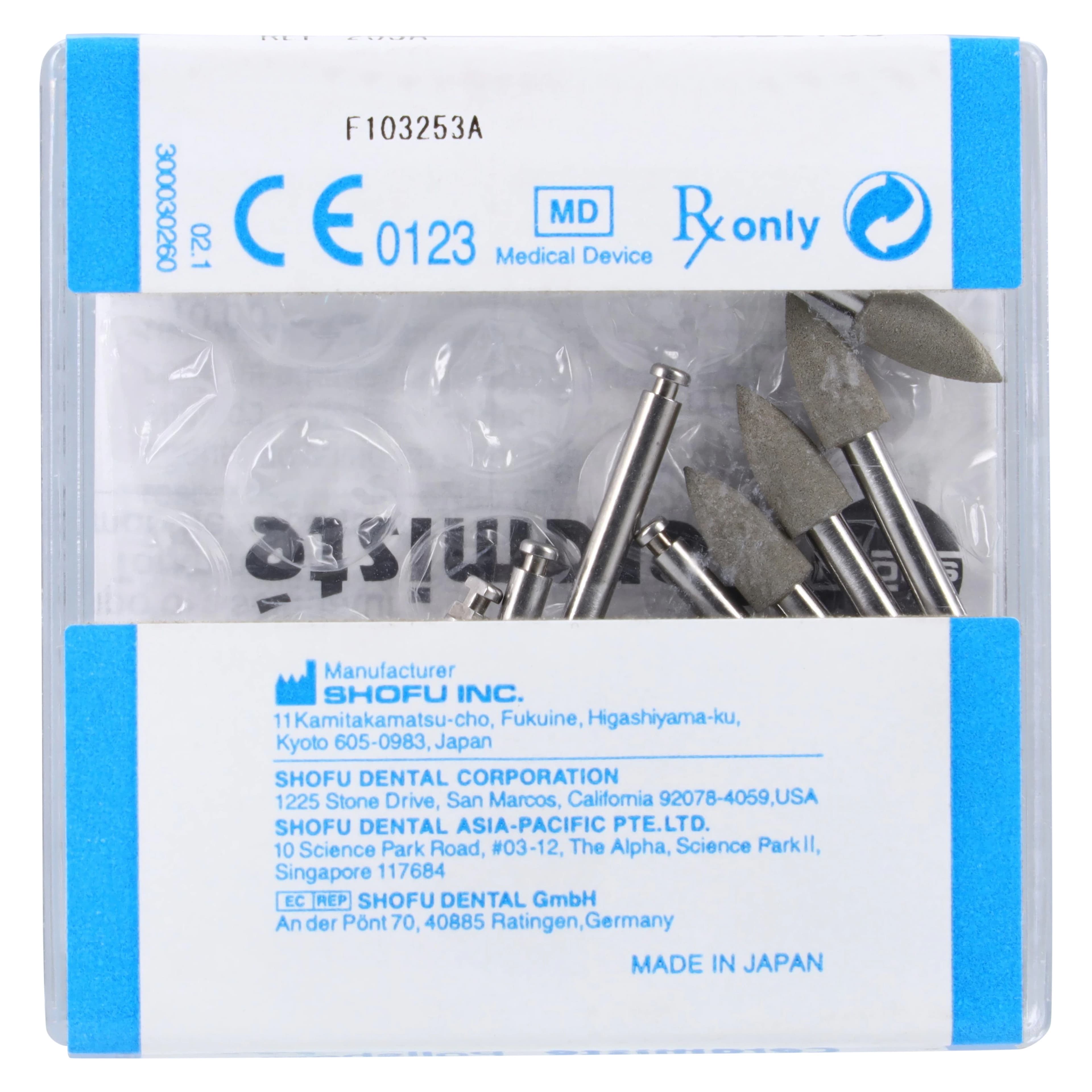 Shofu CeraMiste Soft Polishers, CA (Contra-Angle), Standard Grit, Midi-Point, ISO #060, Grey, 12/Pk, 253A thumbnail 2