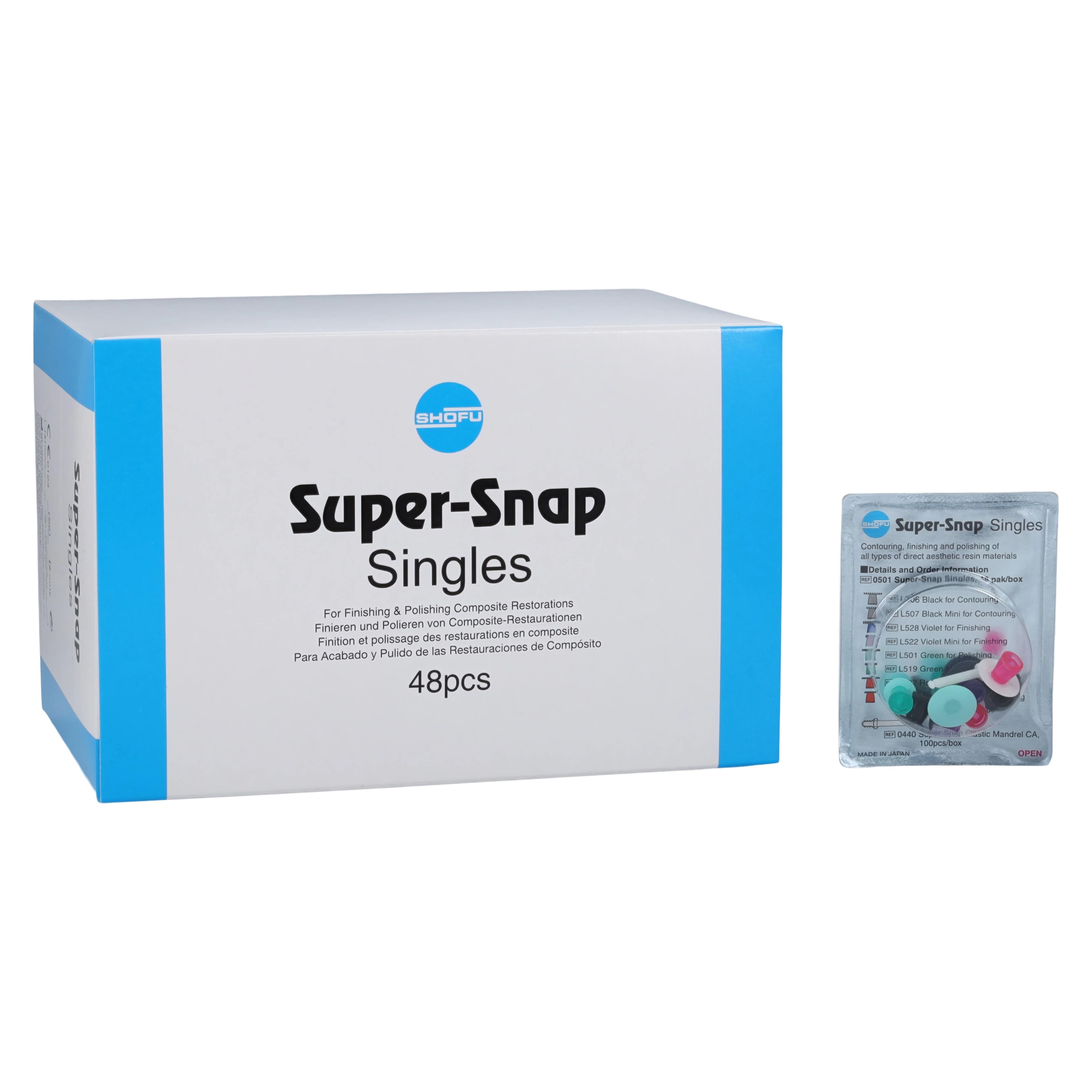 Super-Snap Disposable Singles Finishing & Polishing Disks, CA Mandrel, Mini/Standard, Assorted Grit, 48/Pk, 0501 - Super-Snap Disposable Singles Disks, CA, Mini/Standard, Assorted Grit, 48/Pk, 0501 - Image 1