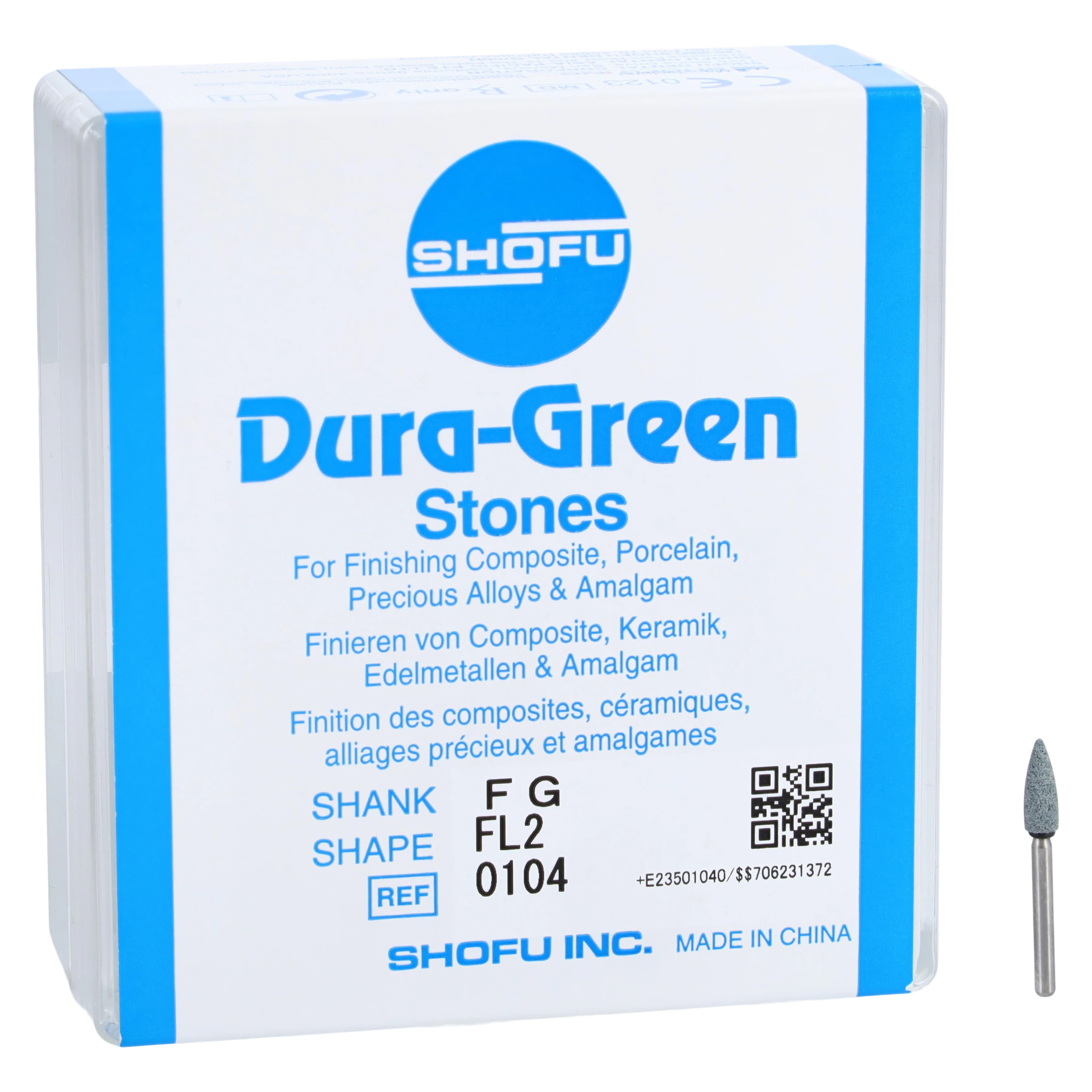 Dura-Green Stones, FG, Flame FL2, Green, Silicon Carbide, 12/Pk, 0104 thumbnail 2