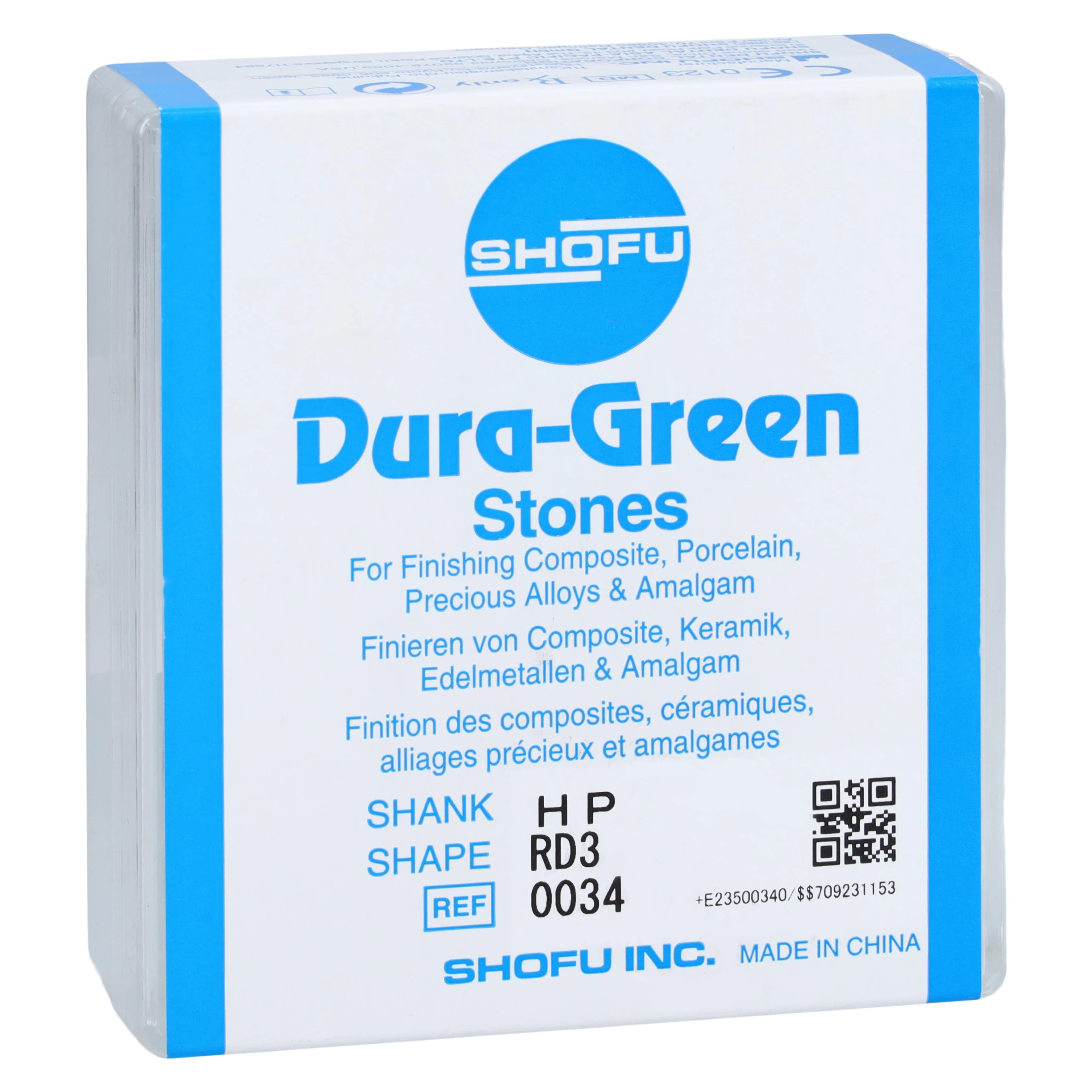 Shofu Dura-Green Stones, HP, Round RD3, ISO #036, Green, 12/Pk, 0034 - Dura-Green Stones - HP - RD3 - Image 1
