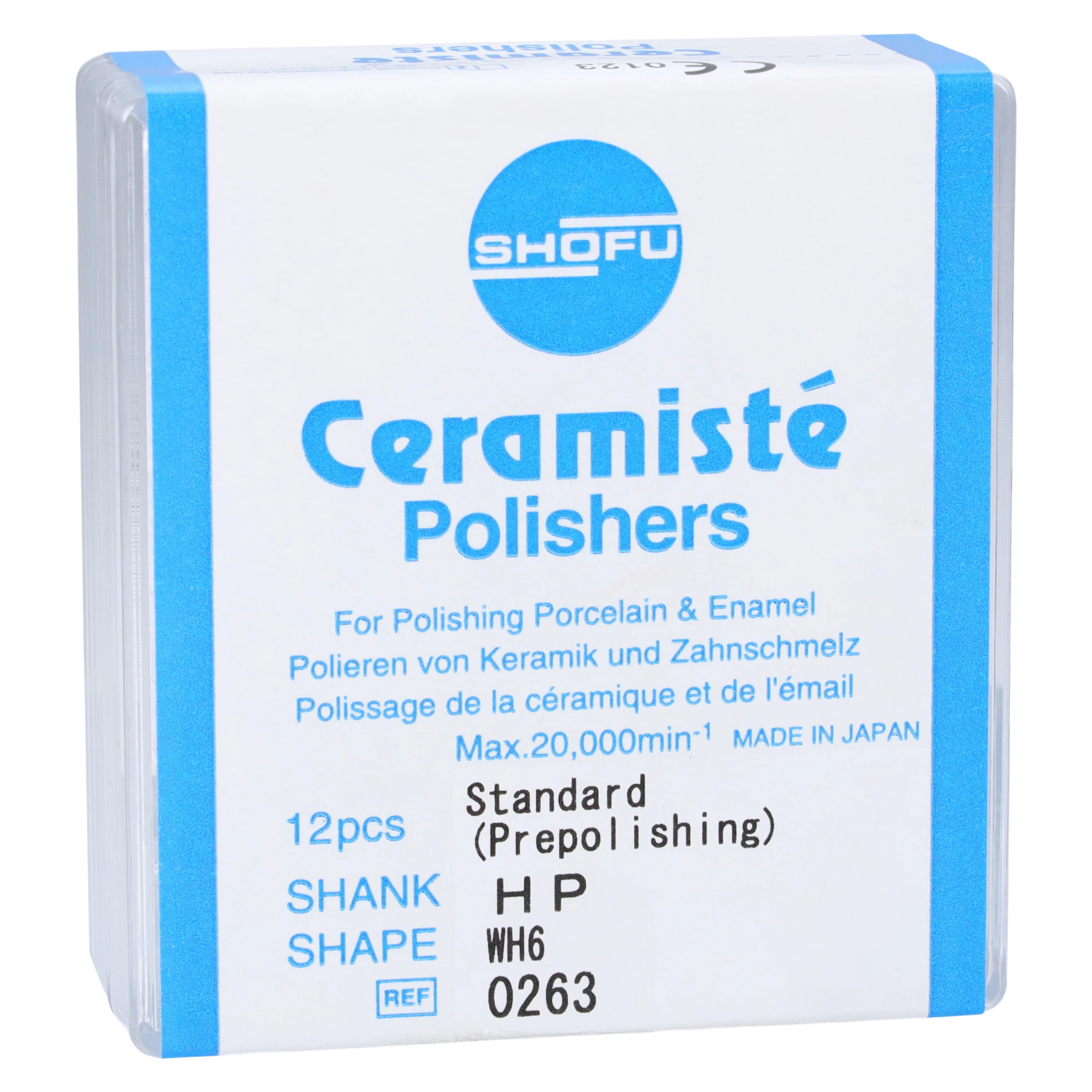 Shofu Ceramiste Soft Polishers, HP, Standard Grit, Wheel WH6 (#120), Grey, 12/Pk, 0263 - Ceramiste Soft Polishers, HP, Standard, Wheel, # 120 (WH6), Grey, 12/Pk, 0263 - Image 1