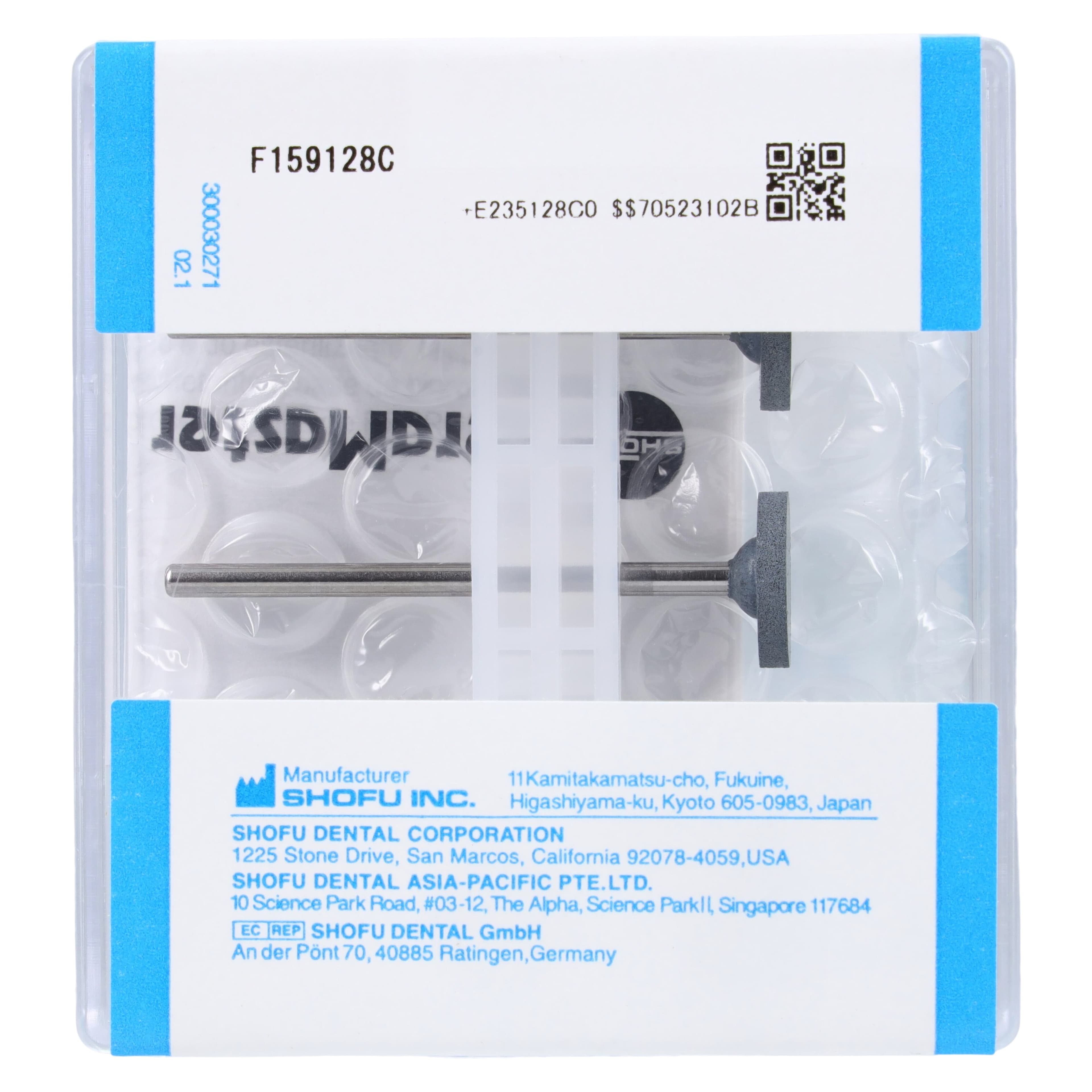 Shofu CeraMaster Coarse Diamond-Impregnated Polisher, HP, Wheel WH6, ISO #120, Coarse Grit, Blue/White, 3/Pkg, 128C thumbnail 2