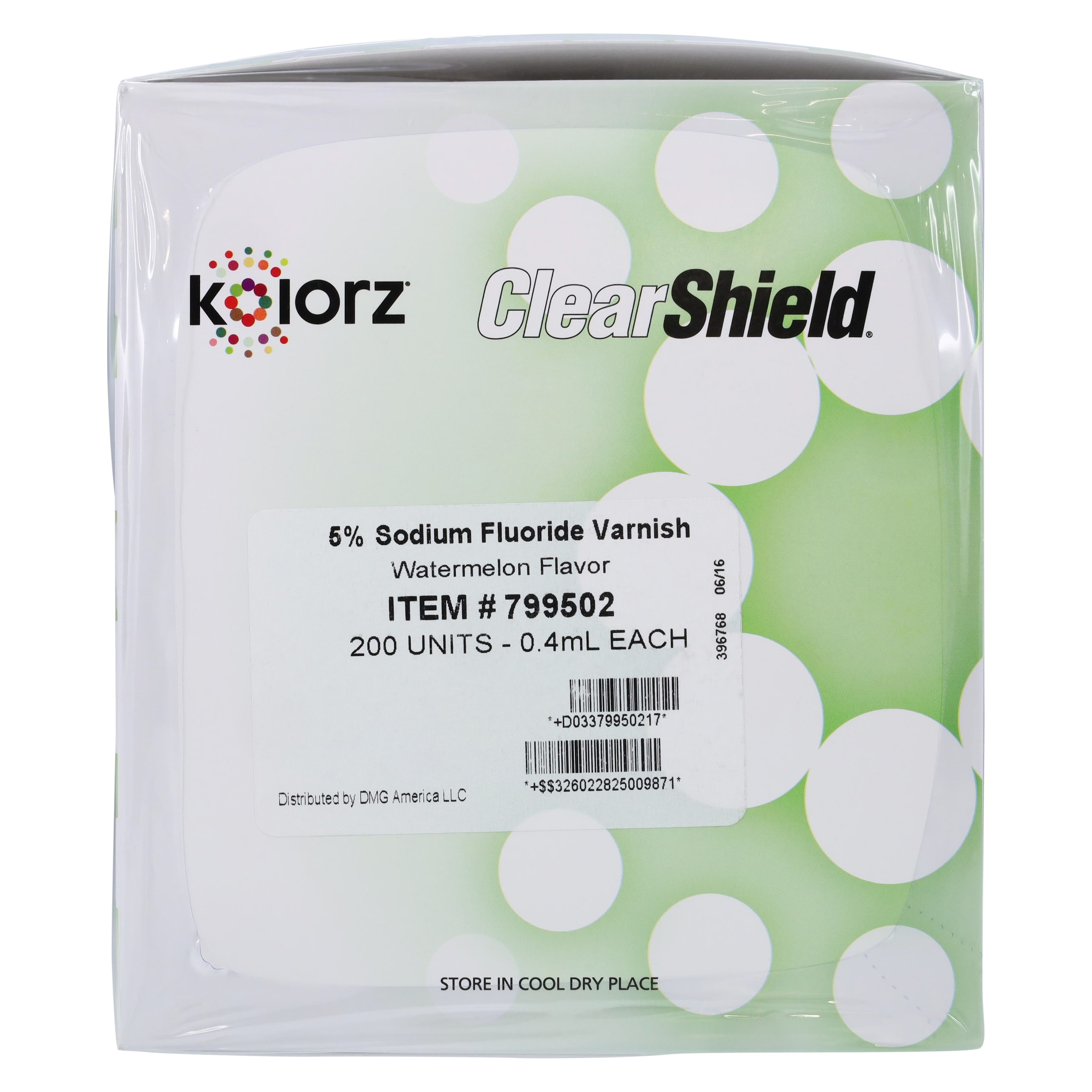 Kolorz ClearShield 5% Sodium Fluoride Varnish, Watermelon, 0.4 mL Unit Dose, 200/Pk, 799502 thumbnail 2