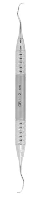 A. Titan Instruments Gracey 1/2 Curette Scaler, Double End, Stainless Steel, #6 Handle, 1/Pk - A. Titan Instruments 1/2 Gracey Stainless Steel Curette Scaler, 1/Pk - Image 1