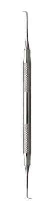 A. Titan Instruments Goldman-Fox Scaler/Curette Double-Ended #21, Life Steel Handle - A.Titan - Sharp spoon on one end for debridement in curettage procedures. Small scaler on the other end can be used with either a circumferential or vertical stroke. Life Steel Handle - Image 1