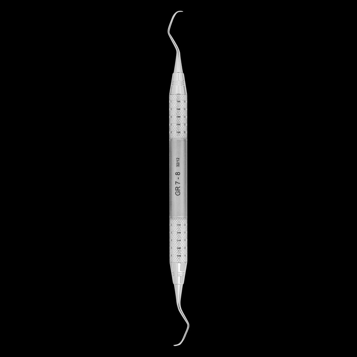 A. Titan Instruments Life Steel Gracey 7/8 Curette, Double Ended, Stainless Steel - Tips have a medium contra angle for premolars facial and lingual surfaces. The after 5 Gracey features a terminal shank 3 mm longer than a standard Gracey curette and a thinner blade for improved access. - Image 1