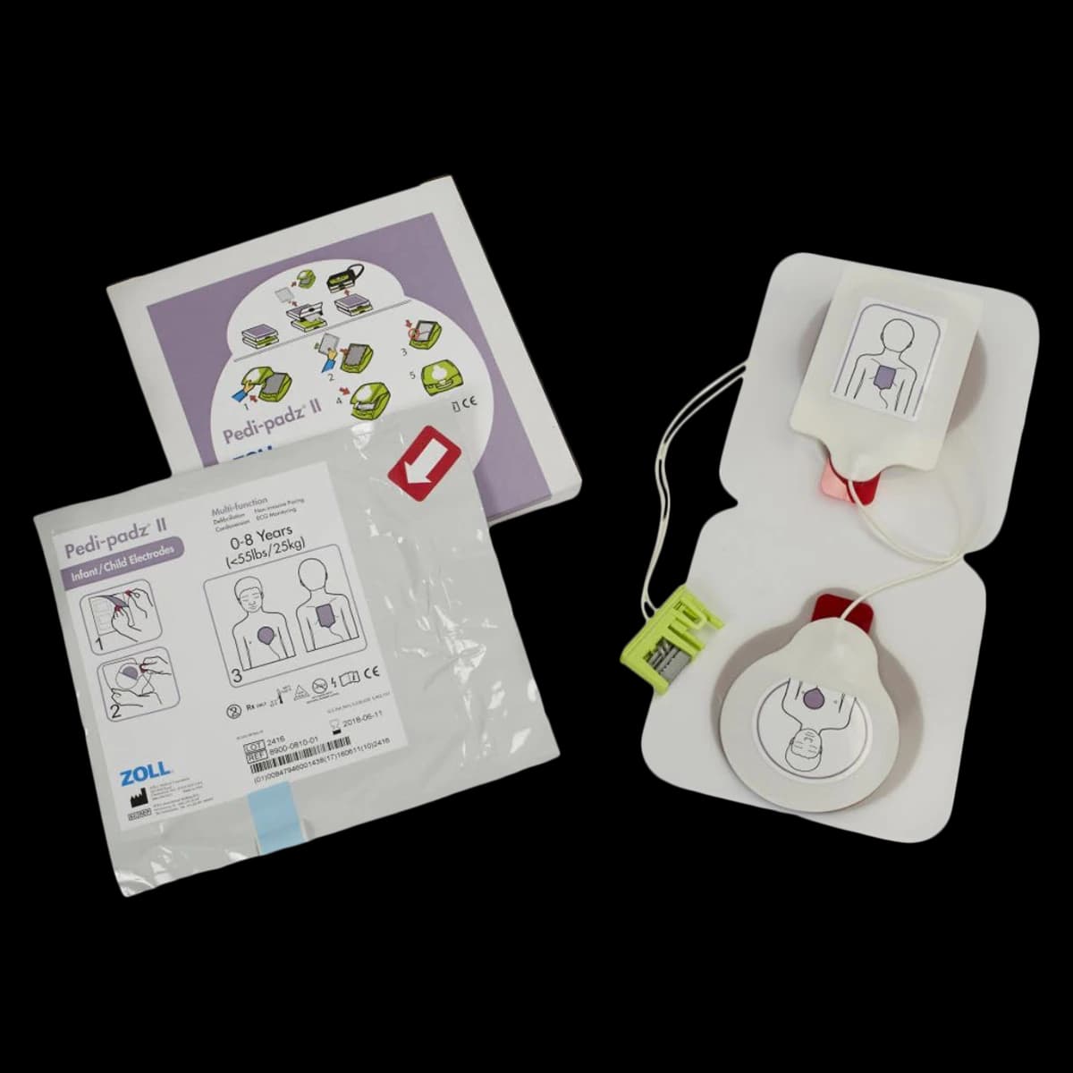 Zoll Pedi-Padz II Pediatric Defibrillation Electrodes, One Pair, 8900-0810-01 - Pedi-padz II Pediatric Electrodes - Image 1