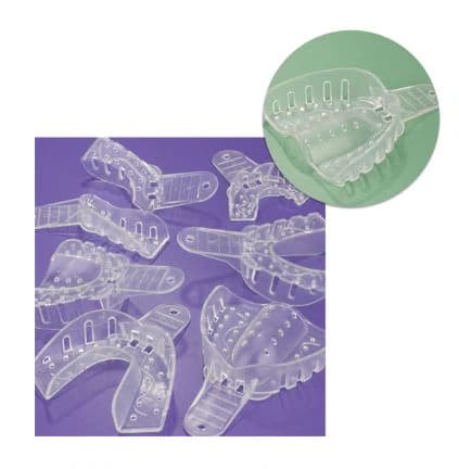 Plasdent Excellent Crystal Impression Trays, #1 Large Upper, Perforated, Clear, 12/Pk, ITC-LU - Impression Tray, Large Upper, 1, Crystal Clear, 12/Pk, ITC-LU - Image 1