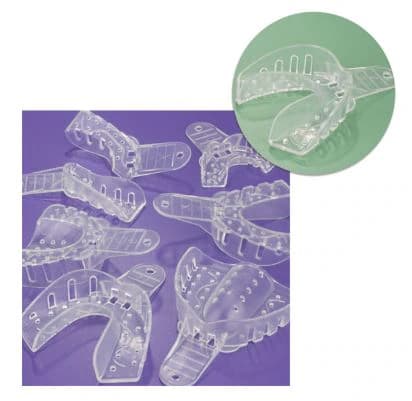 Plasdent Excellent Crystal Impression Trays, #2 Large Lower, Clear, Perforated, 12/Pk, ITC-LL - Impression Tray, Large Lower, 2, Crystal Clear, 12/Pk, ITC-LL - Image 1