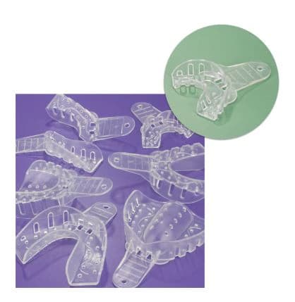 Plasdent Excellent Crystal Impression Trays, Anterior #9, Clear, Perforated, 12/Pk, ITC-ANT - Impression Tray, Anterior, 9, Crystal Clear, 12/Pk, ITC-ANT - Image 1