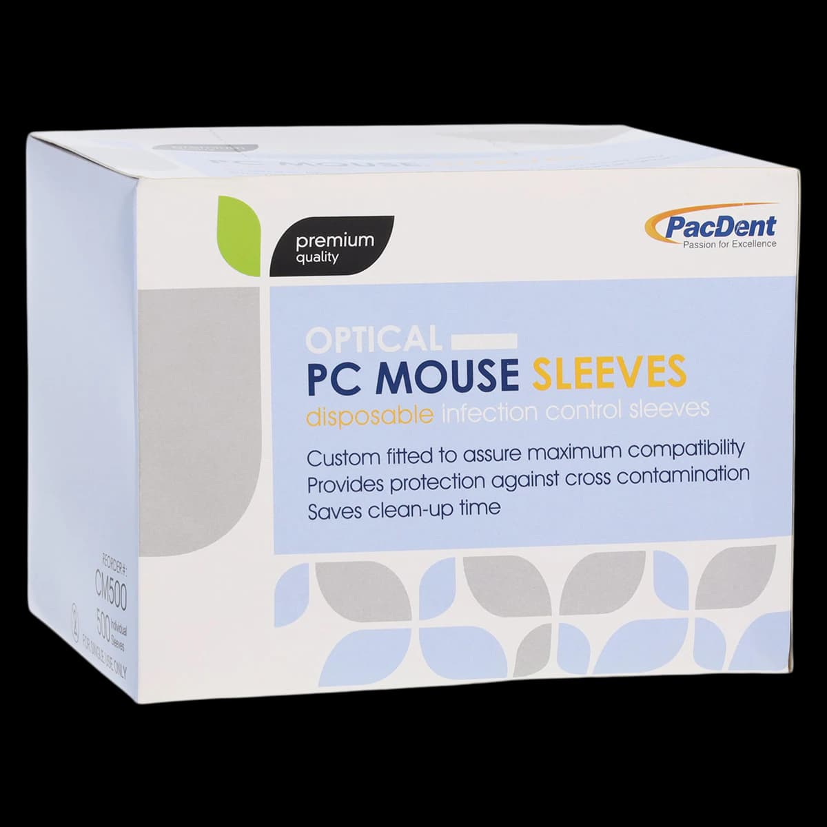 Armor Disposable Optical Mouse Barrier Sleeves, Latex-Free, Clear, 6.375" x 3.5", 500/Box, CM500 - Armor™ Disposable Mouse Protective Sleeves Box of 500 - Image 1