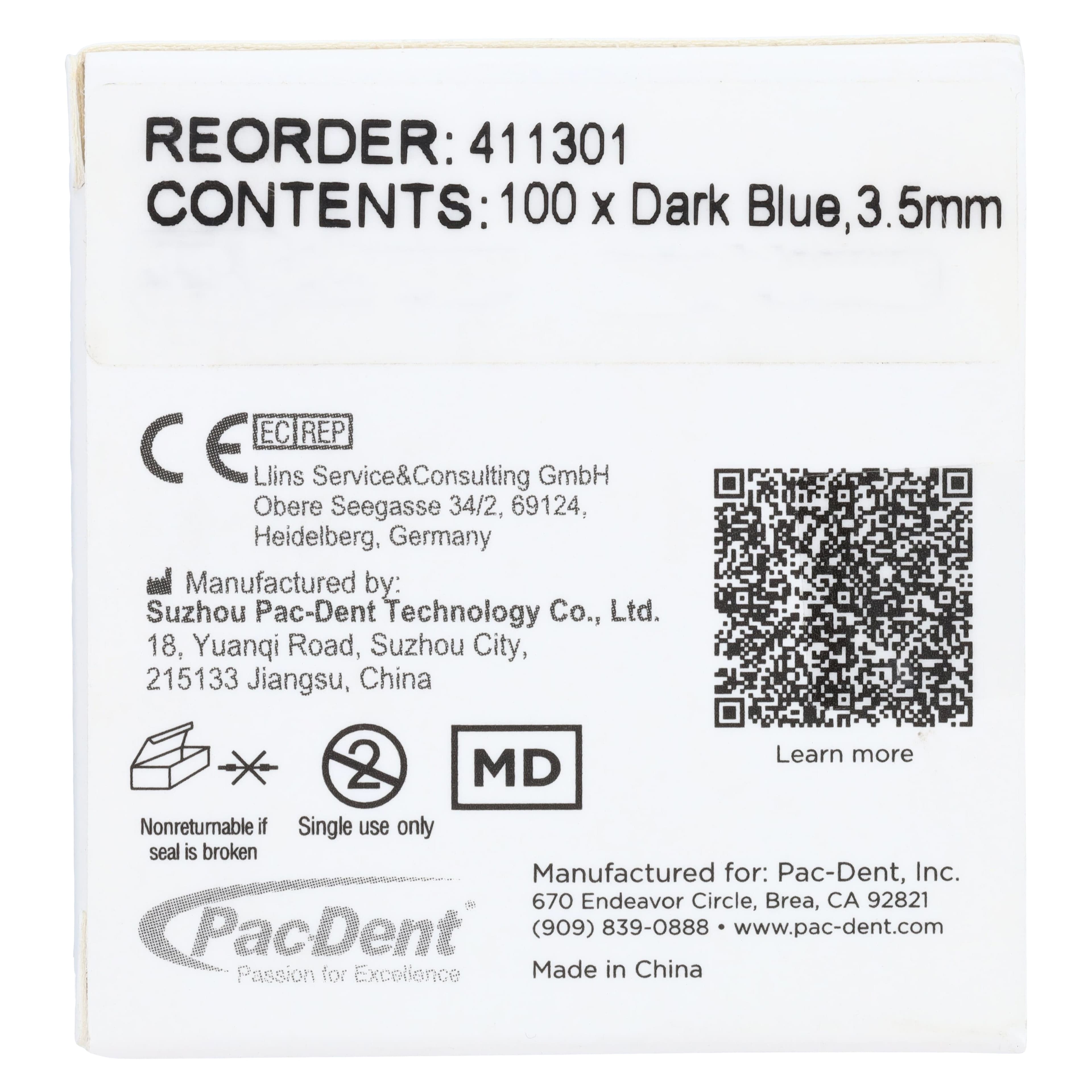 Pac-Dent iMatrix Coated Sectional Matrix Bands, 3.5 mm, Dark Blue, 100/Pk, 411301 thumbnail 4
